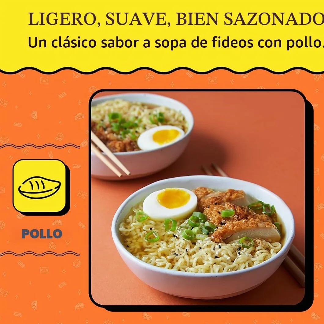 Maruchan Sopa de Fideos Ramen Sabor a Pollo, Fideos Instantáneos Japoneses, 3 oz (Paquete de 24)