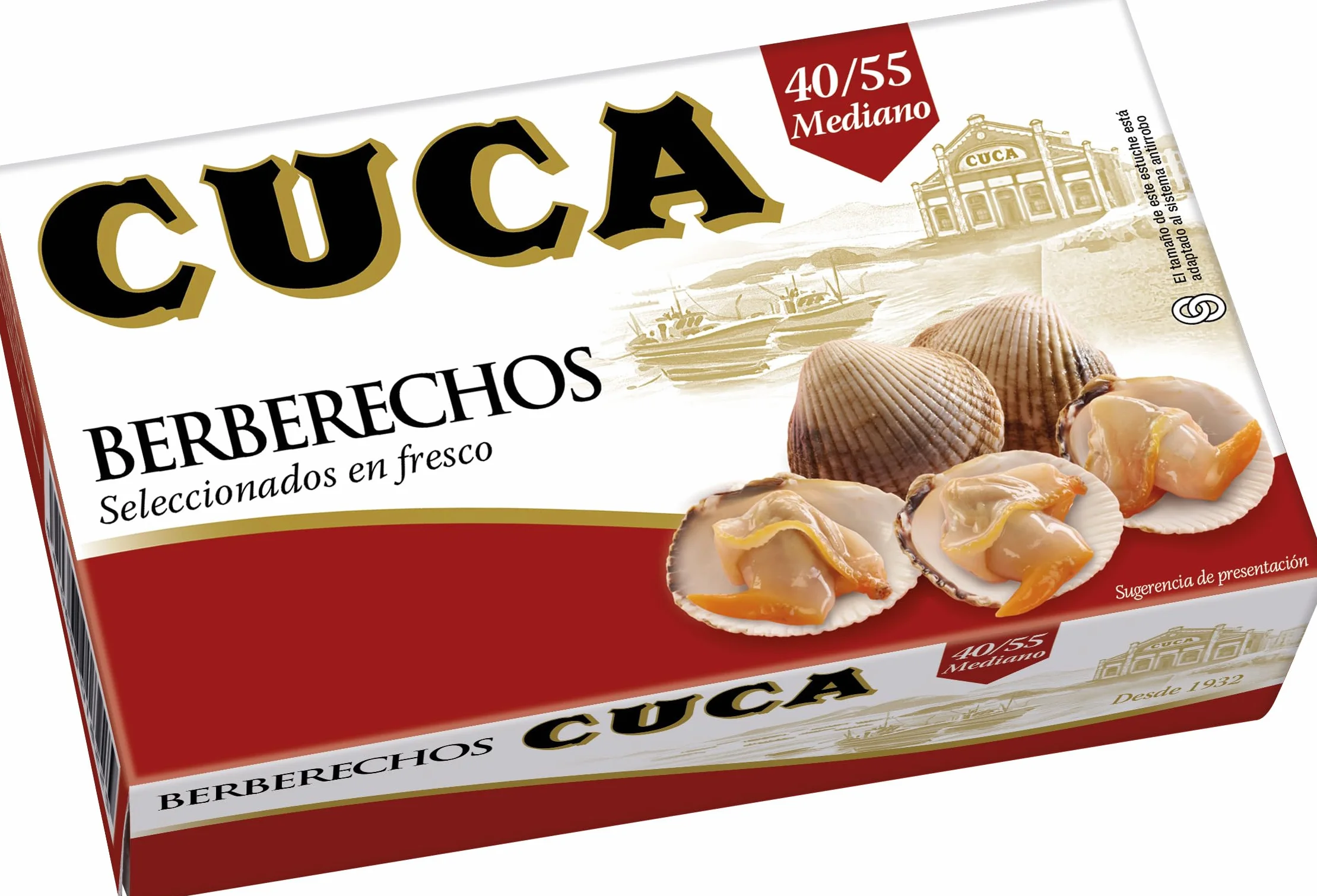 Cuca Berberechos al natural grandes 40/55, Pack de 3 latas 120 gr