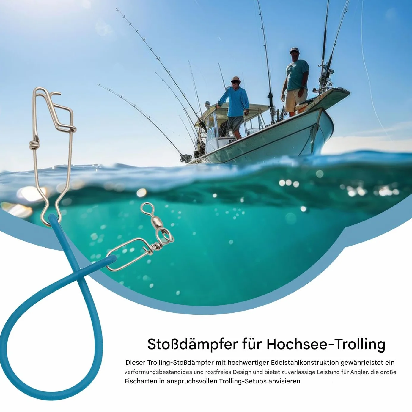 Amortiguador para Cañas de Pescar con Remolque, Pesado, para Pesca, Buceo, Surf, Barcos Marinos