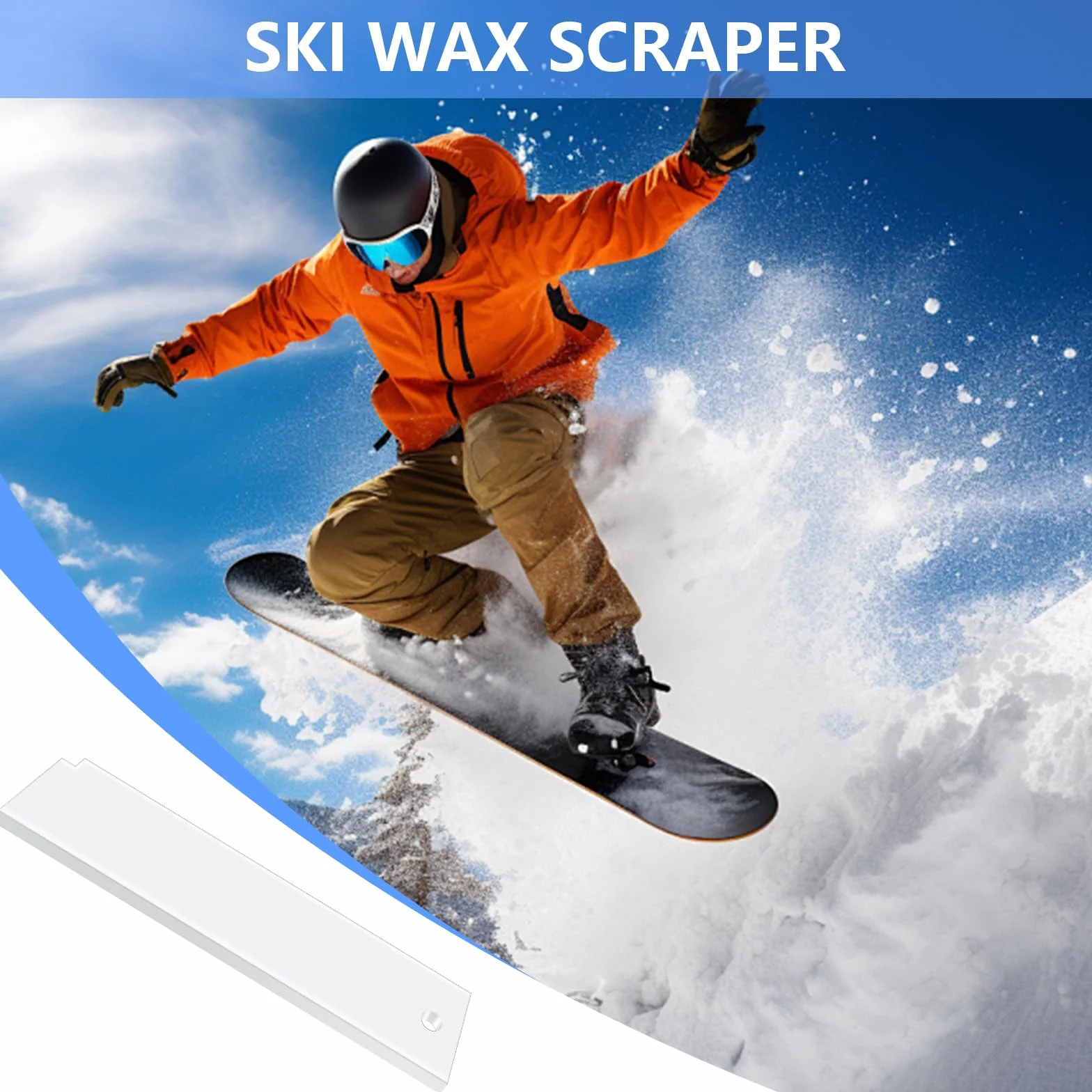 Rasqueta Cera para Esquí 5mm Acrílico Snowboard Raspador 23cm