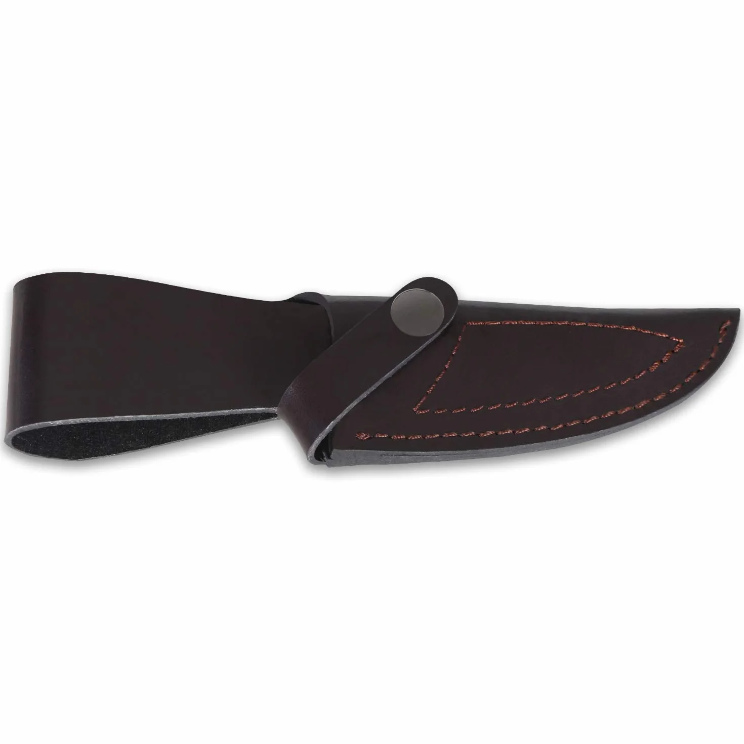 iFIELD Cuchillo de caza Camper EL29018, mango de olivo, hoja 10,8 cm, acero pulido, funda piel