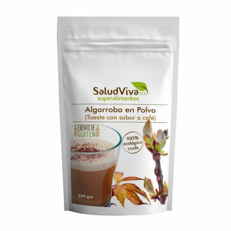 Café de Algarroba Bio 250g Salud Viva | Sustituto Natural del Café | Algarroba en Polvo Ecológica | Sin Cafeína, Sin Gluten y Apto para Veganos