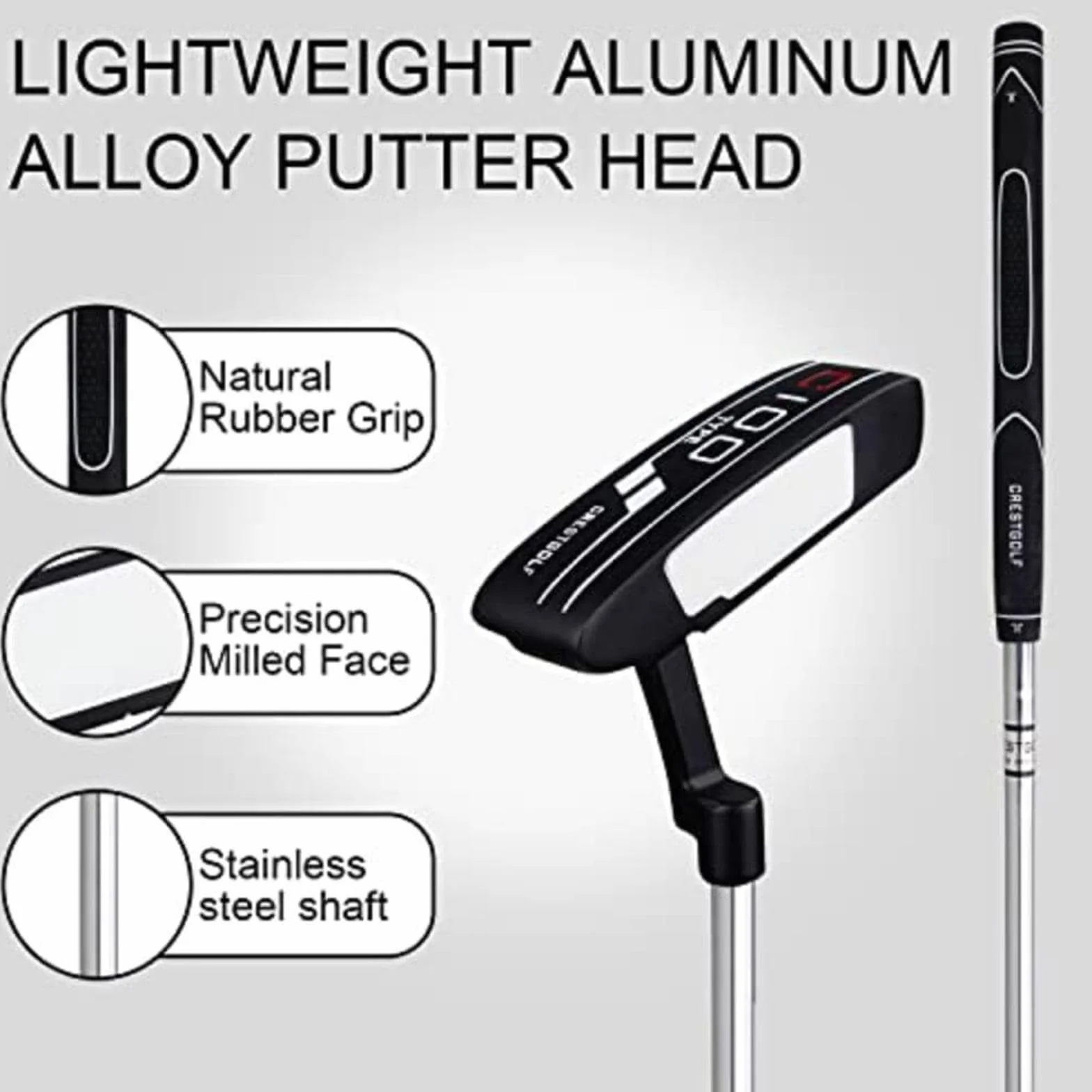 CRESTGOLF Putter de Golf para Hombre, Palo para Diestros 35 Pulgadas
