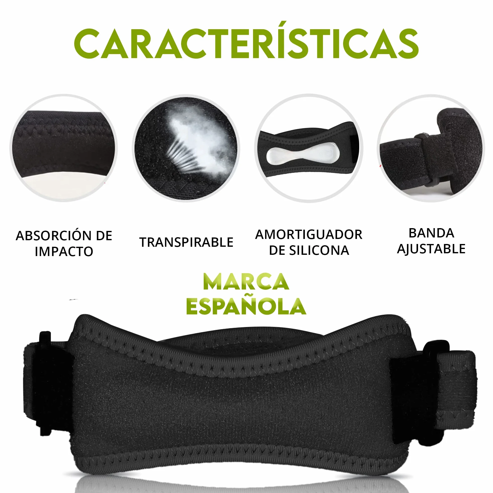 FEVAN Rodilleras Ajustable de Neopreno para Menisco y Ligamento, Antideslizantes, Unisex, Crossfit (Negro)