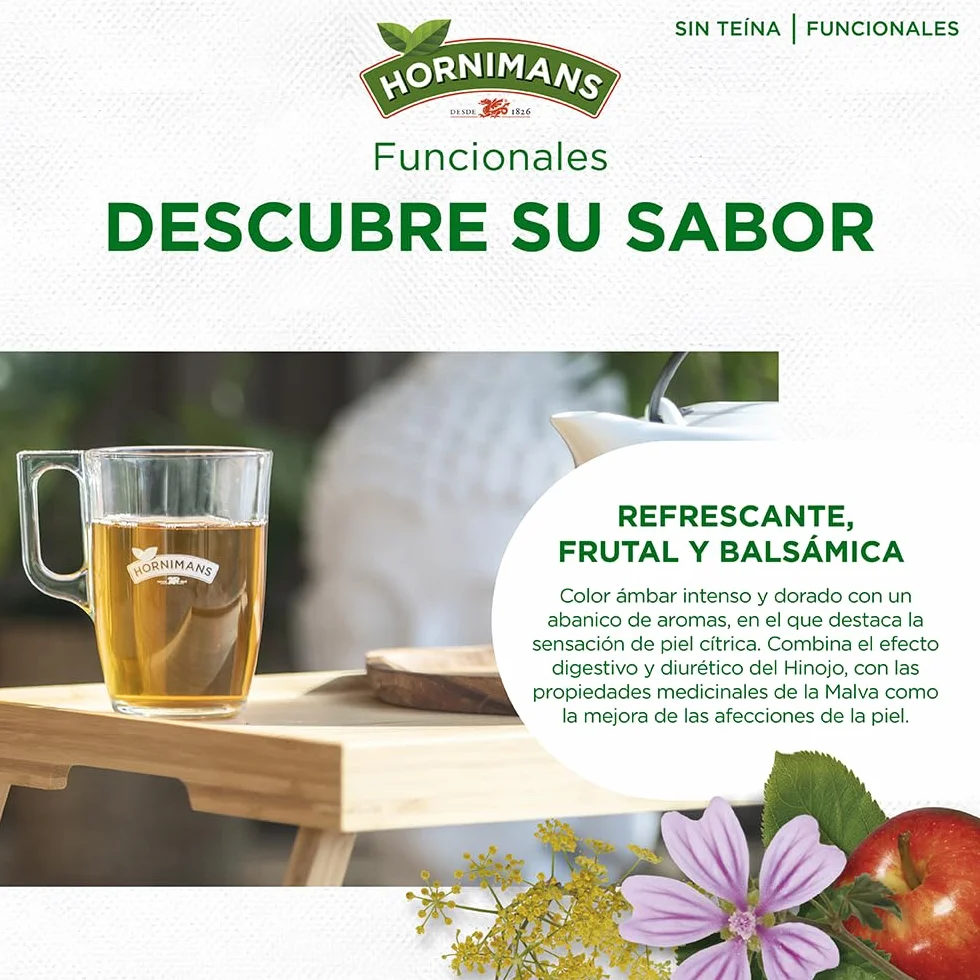 Hornimans Infu Línea | Infusión con Hinojo 100% Natural | 20 bolsitas | Sin Teína