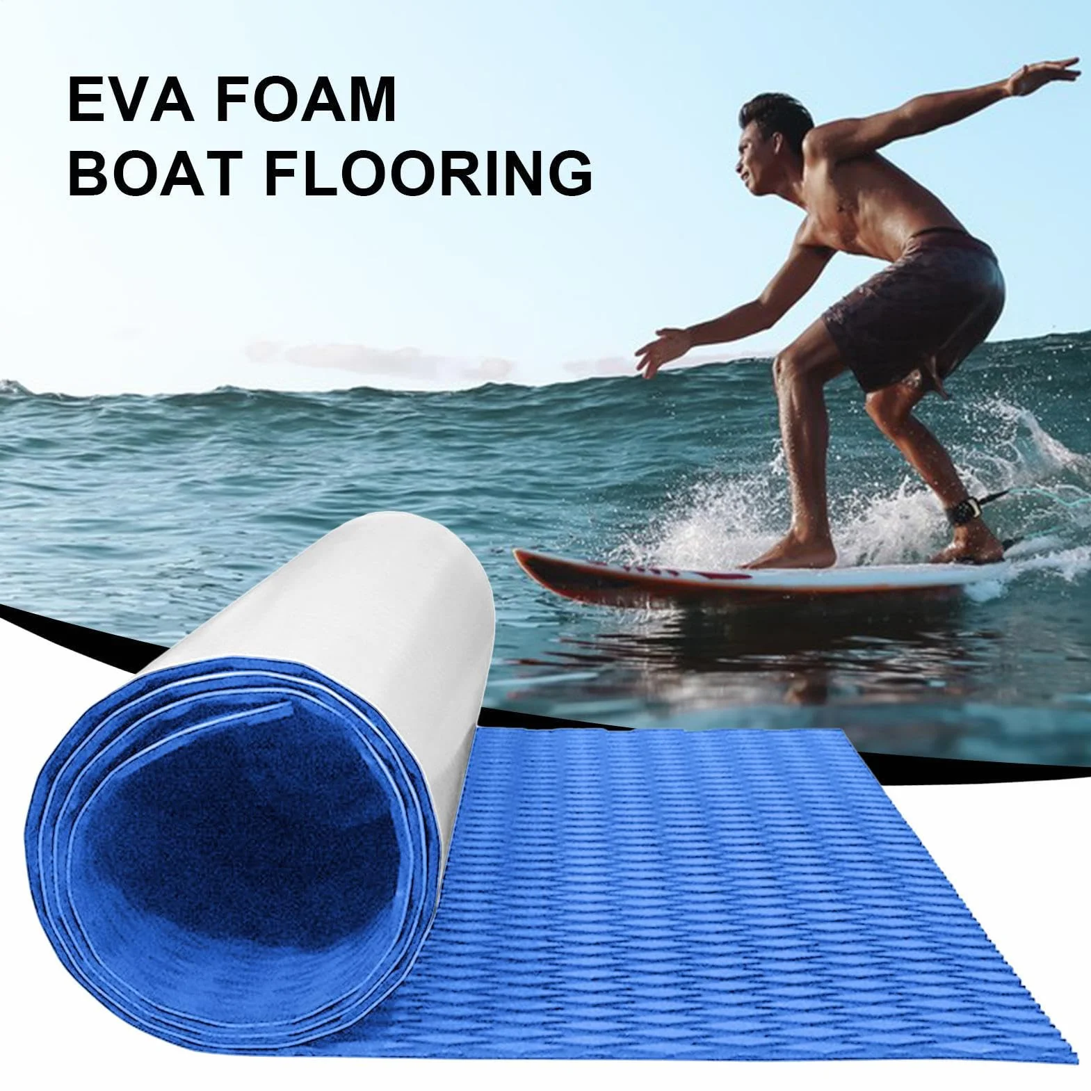 Almohadilla de Tracción para Kayak 120x30cm EVA Antideslizante Autoadhesiva