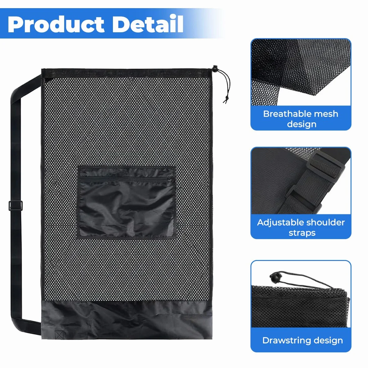 Bolsa Red Grande 93x62 cm para Balones de Baloncesto Fútbol Voleibol, Heavy Duty con Cordón Ajustable