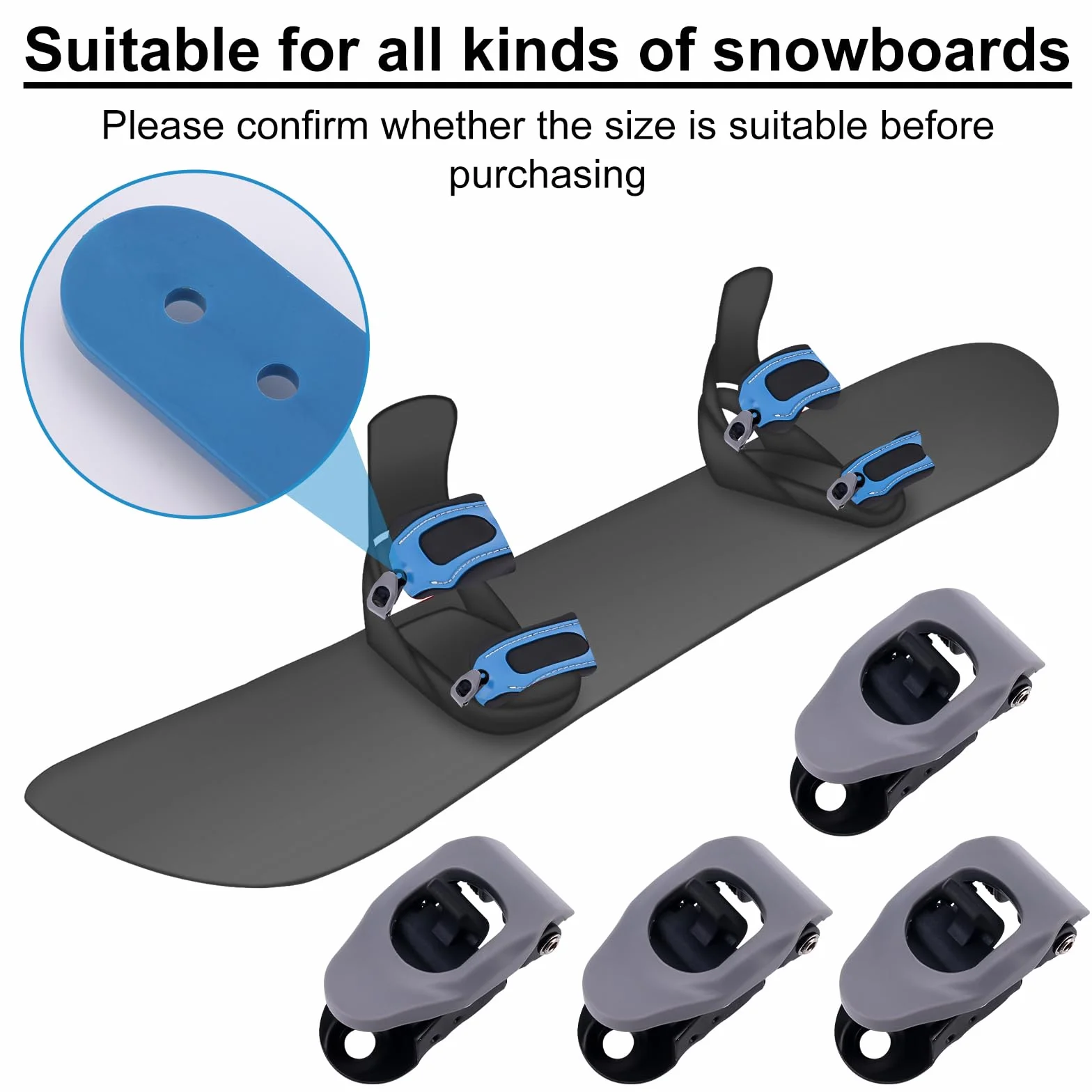 Correas Tobillo Repuesto para Fijaciones Snowboard y Esquí con Hebillas Ajuste Universal