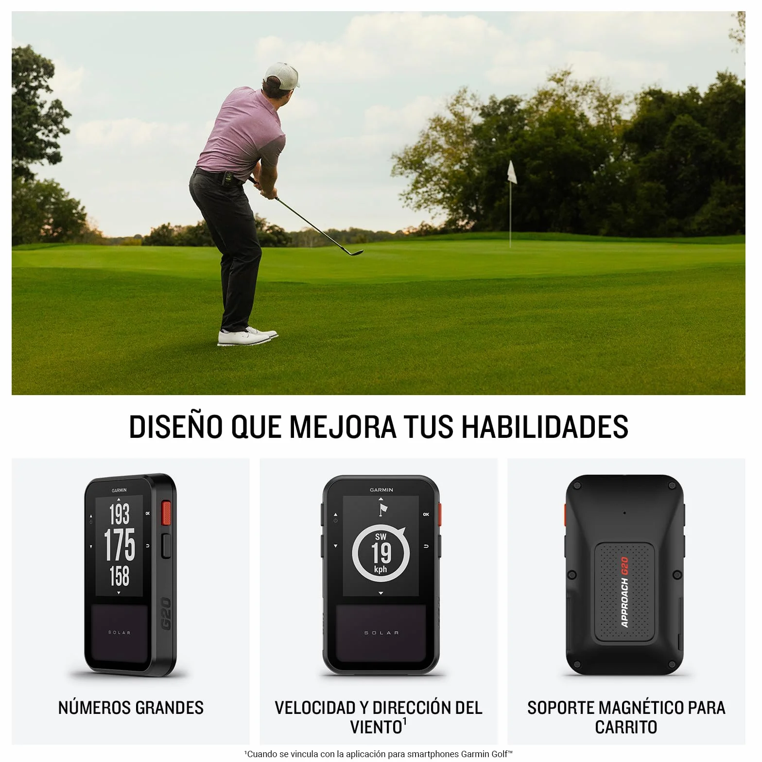 Garmin Approach G20 GPS de Golf de Mano, 43.000 Campos, Pantalla 2,2"