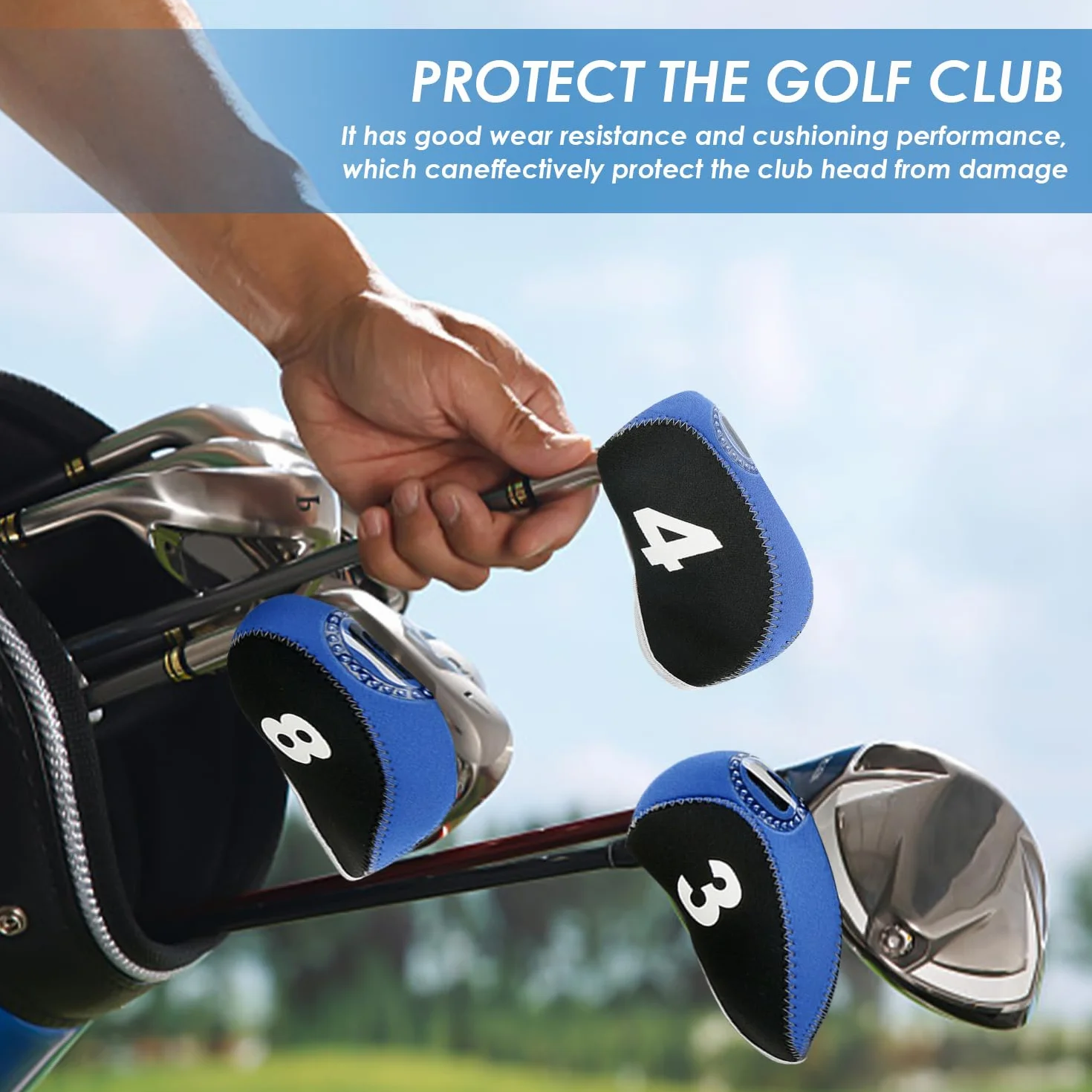 Fundas para Cabezas de Palos de Golf, 5 Clavos de Goma, Funda de Transporte