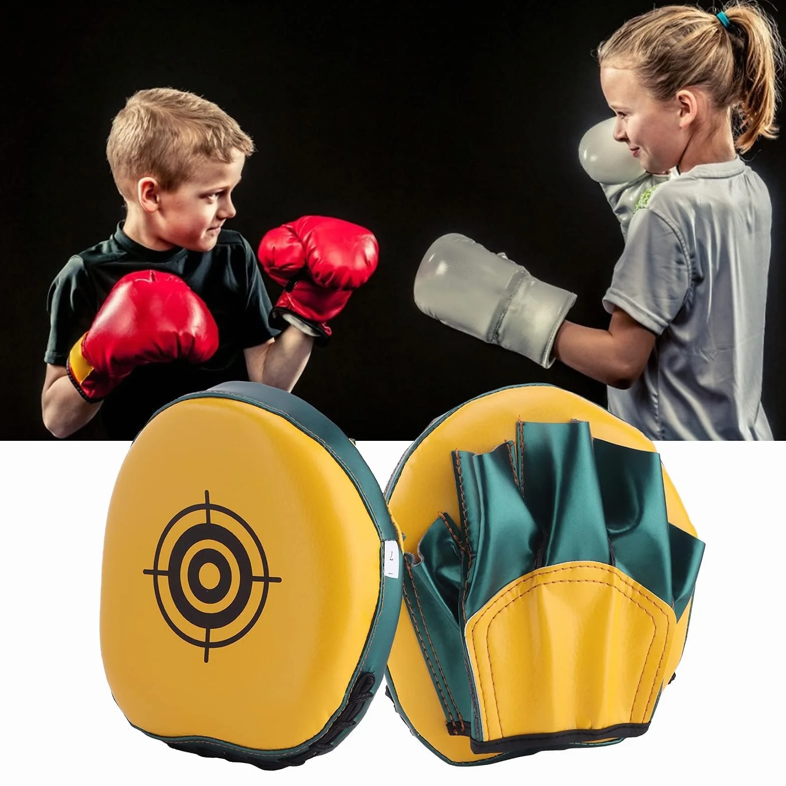 HERCHR Mini Manoplas De Enfoque, Almohadillas De Boxeo De Cuero PU para Kickboxing, MMA, Muay Thai