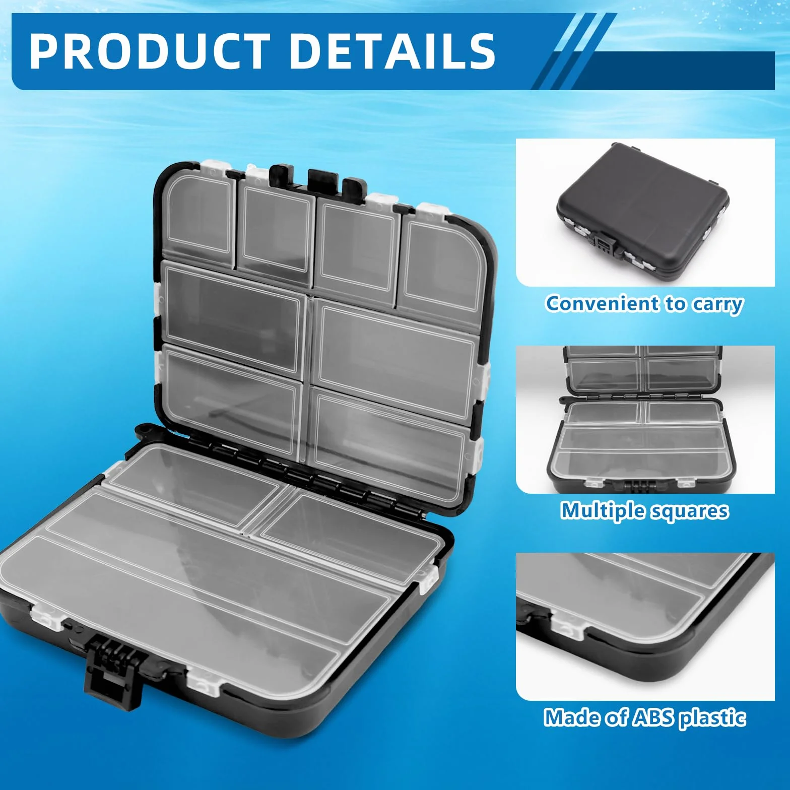 KOUHA Caja de Pesca Doble Capa 3 Piezas para Señuelos y Accesorios