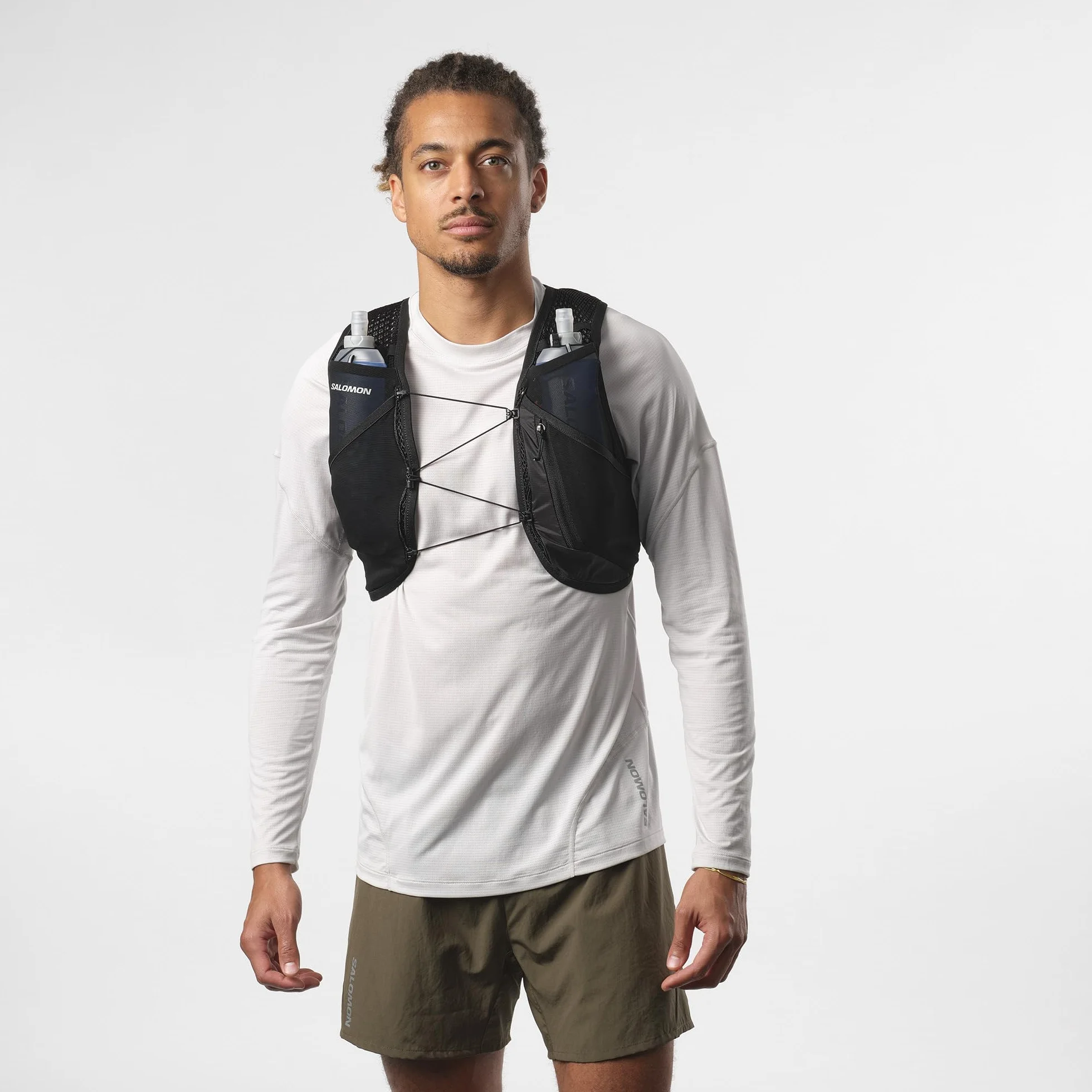 Salomon Active Skin 4 Chaleco Trail con Bolsillos Pecho de Hidratación y SensiFit