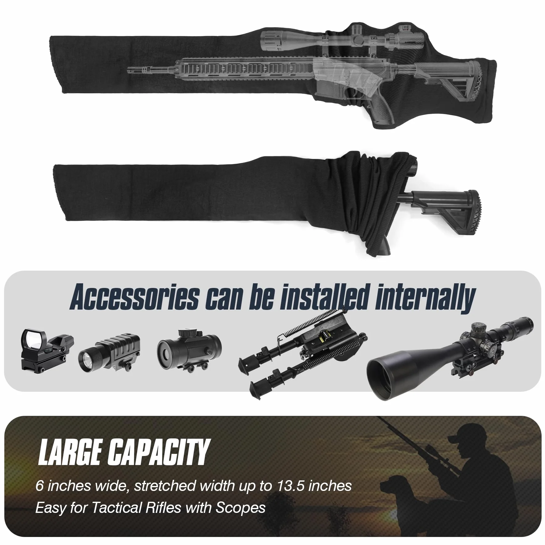VicBre Funda para Rifles y Escopetas con Visores Silicona Tratada 119,4 x 15,2 cm