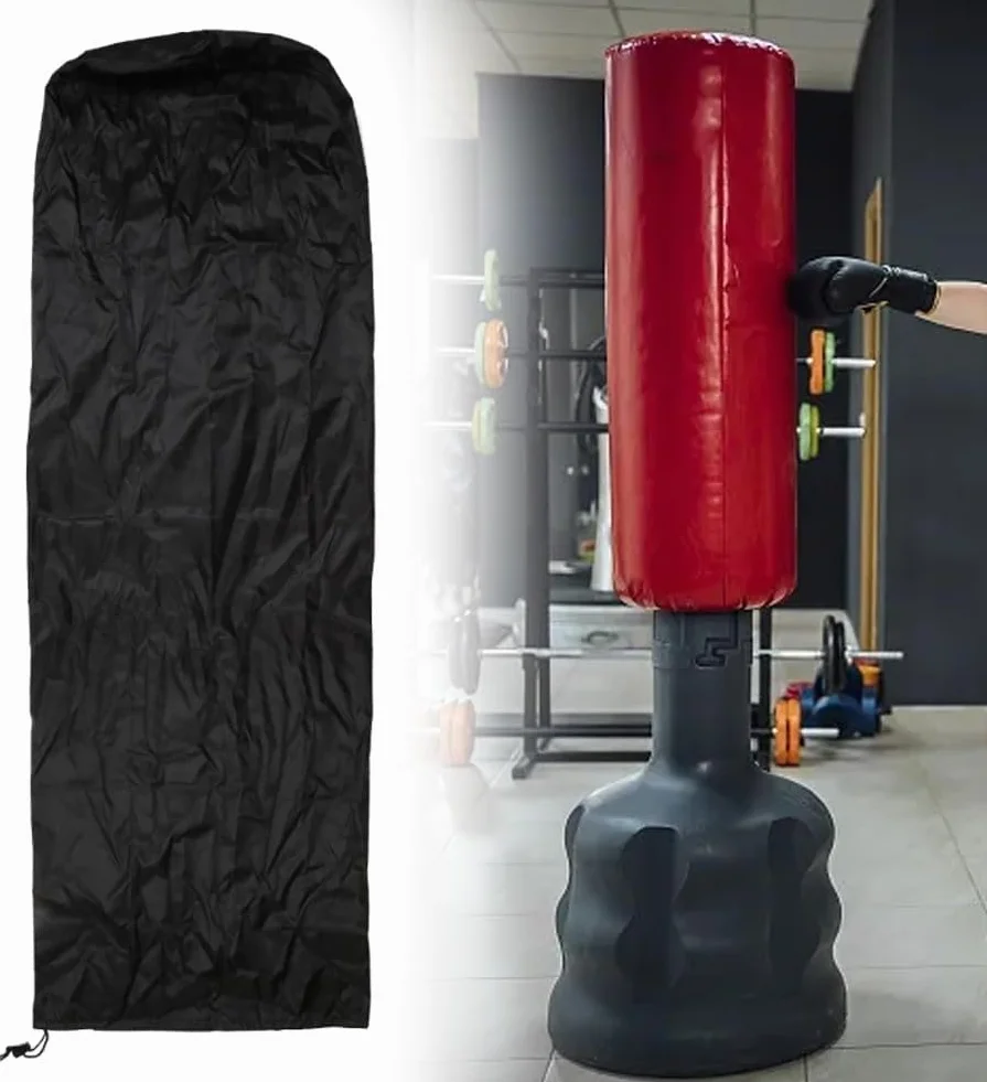 Funda impermeable para saco de boxeo, nailon, negro, 176 x 76 cm
