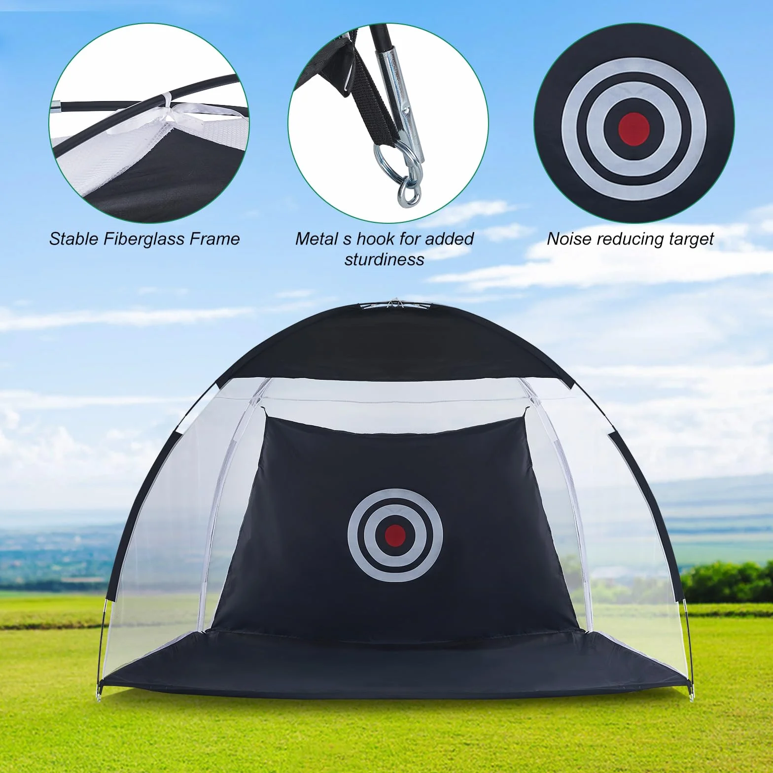 CLIPOP Red de práctica de golf con objetivos de entrenamiento de swing y bolsa de transporte para niños y adultos