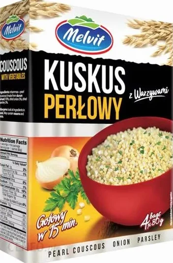 320 G CUSCUS PERLADO CON VERDURAS MELVIT - CAJA DE 6 UND