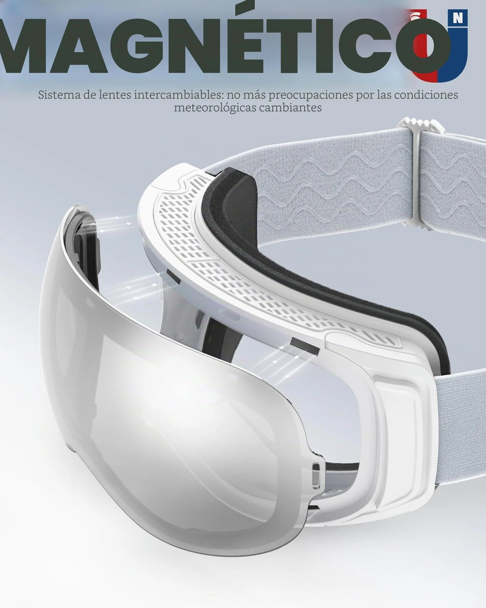 Findway Gafas de Esquí Magnéticas OTG Hombre Mujer Lente Intercambiable Anti Niebla Protección UV