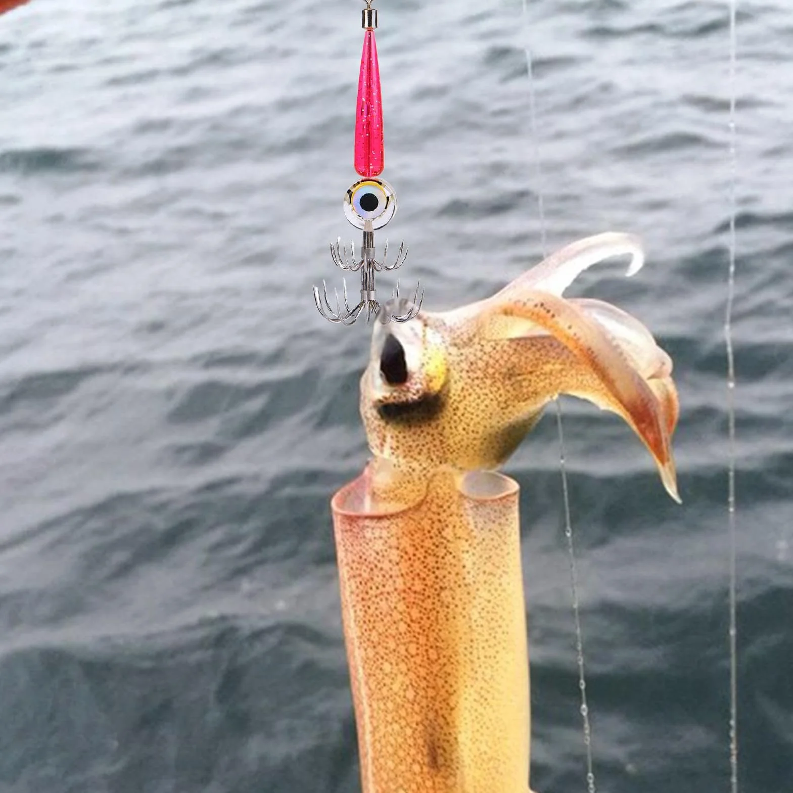 Camarones Luminosos Calamar Jig Señuelos De Pesca En El Mar con Luz LED Impermeable
