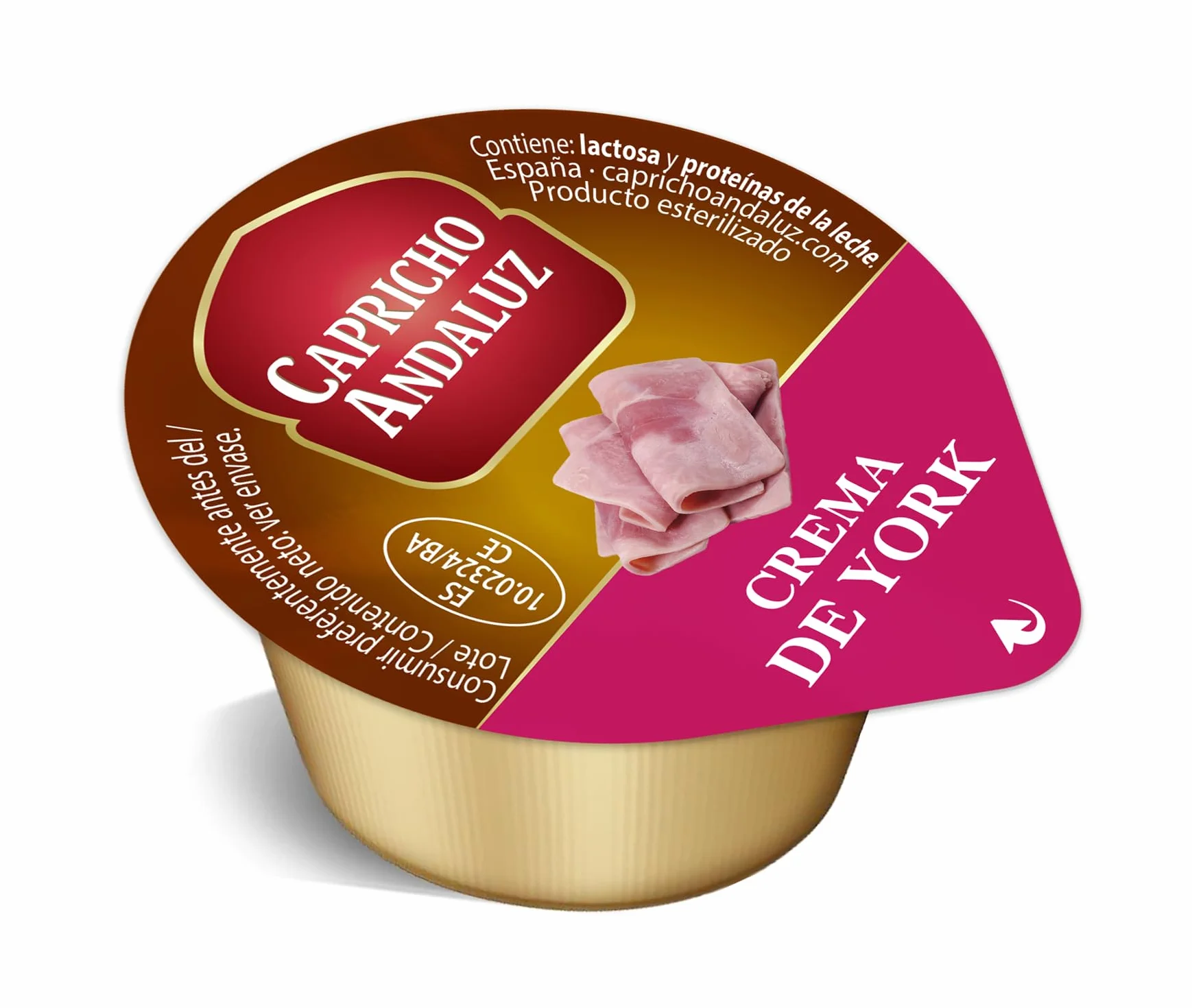 Capricho Andaluz - Bolsa Crema de York 8 Unidades en Monodosis de 25gr Untable para tus Desayunos y Meriendas con un Envasado Práctico y Cómodo para Llevar