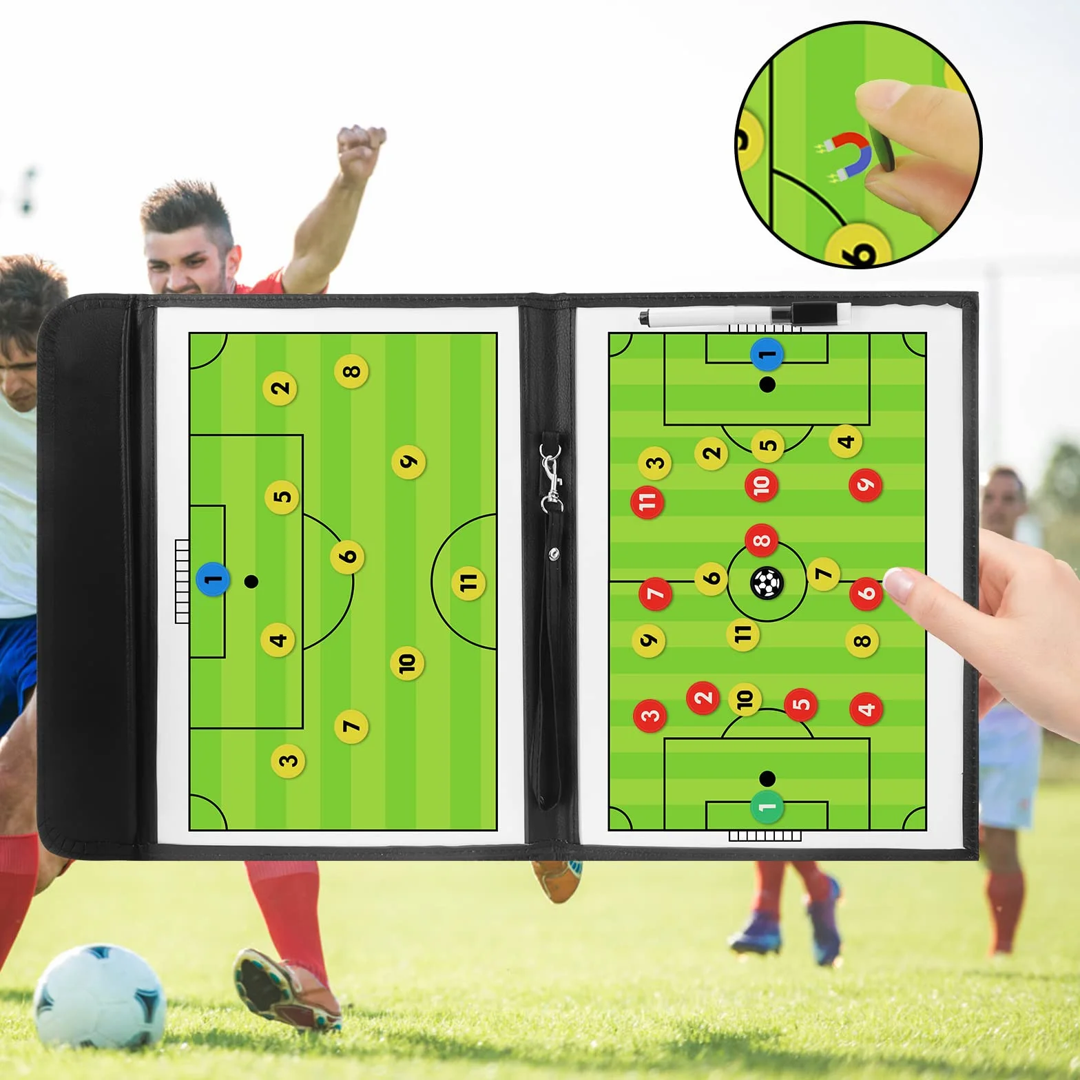 CS COSDDI Tablero Táctico de Fútbol Magnético Portátil con Imanes