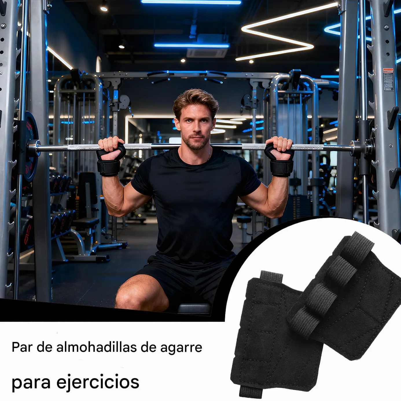 Almohadillas de Agarre para Levantamiento de Pesas - Protector de Palma para Culturismo