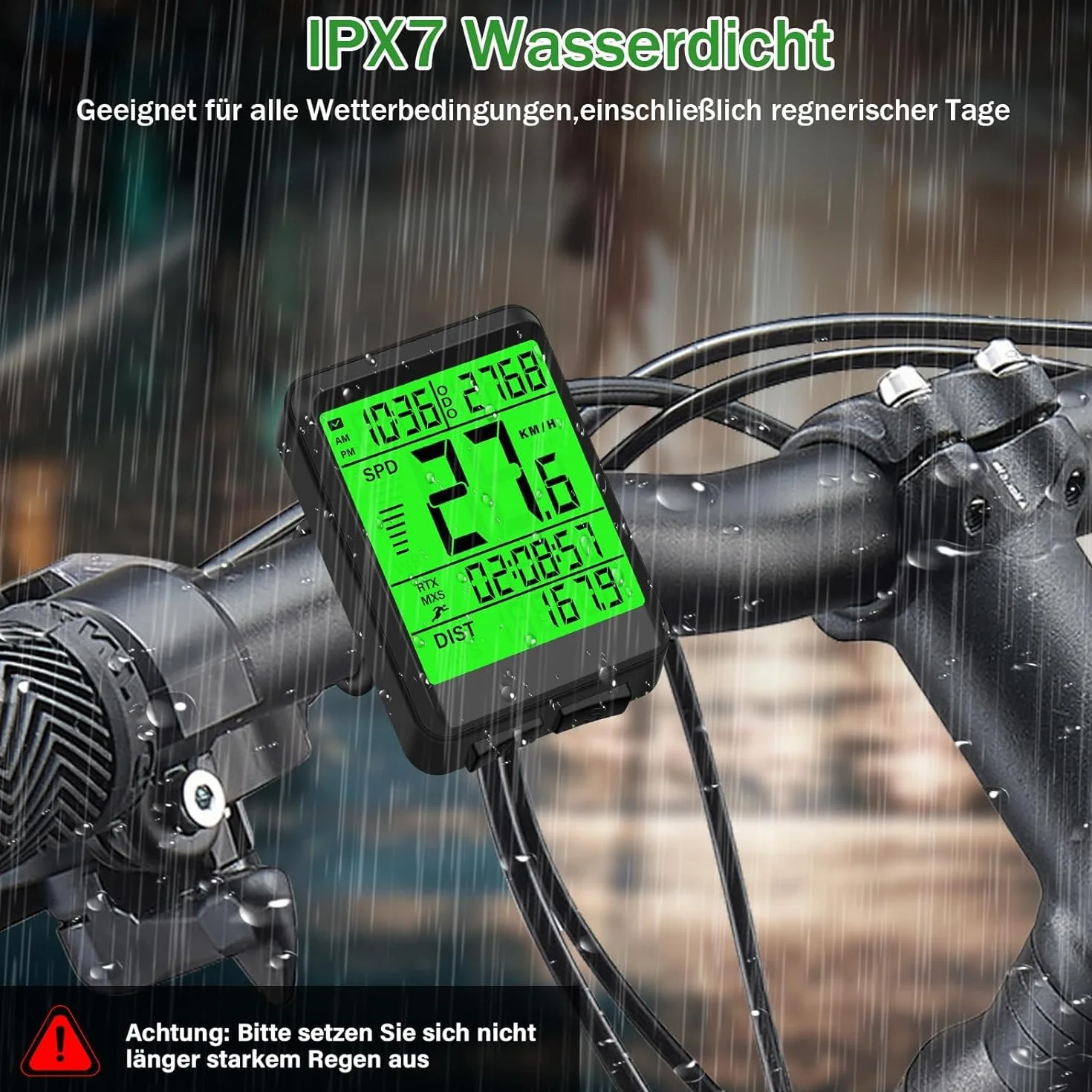 Ciclocomputador inalámbrico IPX7 resistente al agua velocímetro bicicleta automático arranque parada