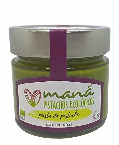Maná Pistachos Ecológicos - Pistacho manchego ecológico (Pasta de pistacho, sin sal, cultivado en España y con procesos de agricultura ecológica, 150g)