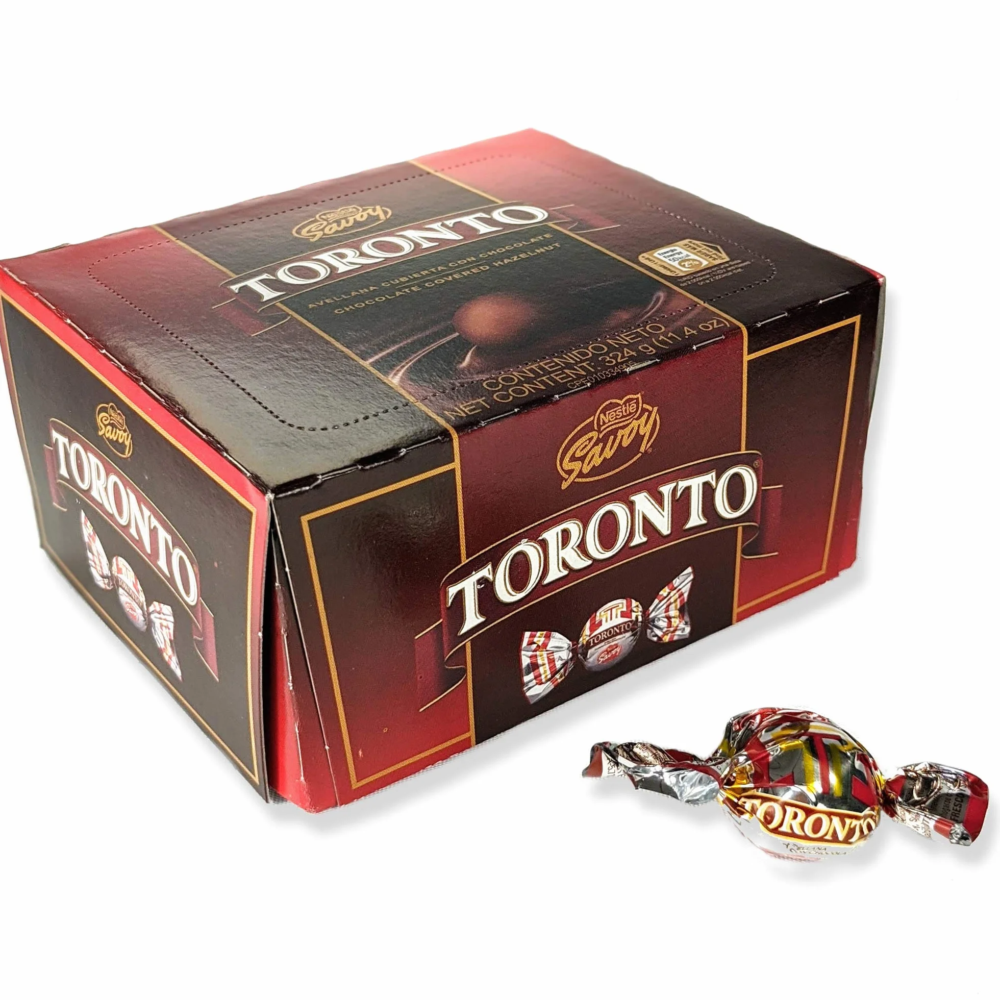 Nestle Savoy Toronto Venezuela - Avellana cubierta con chocolate Savoy - Hazelnut covered with Savoy chocolate – caja/box 324 gramos - 11.4 ounces
