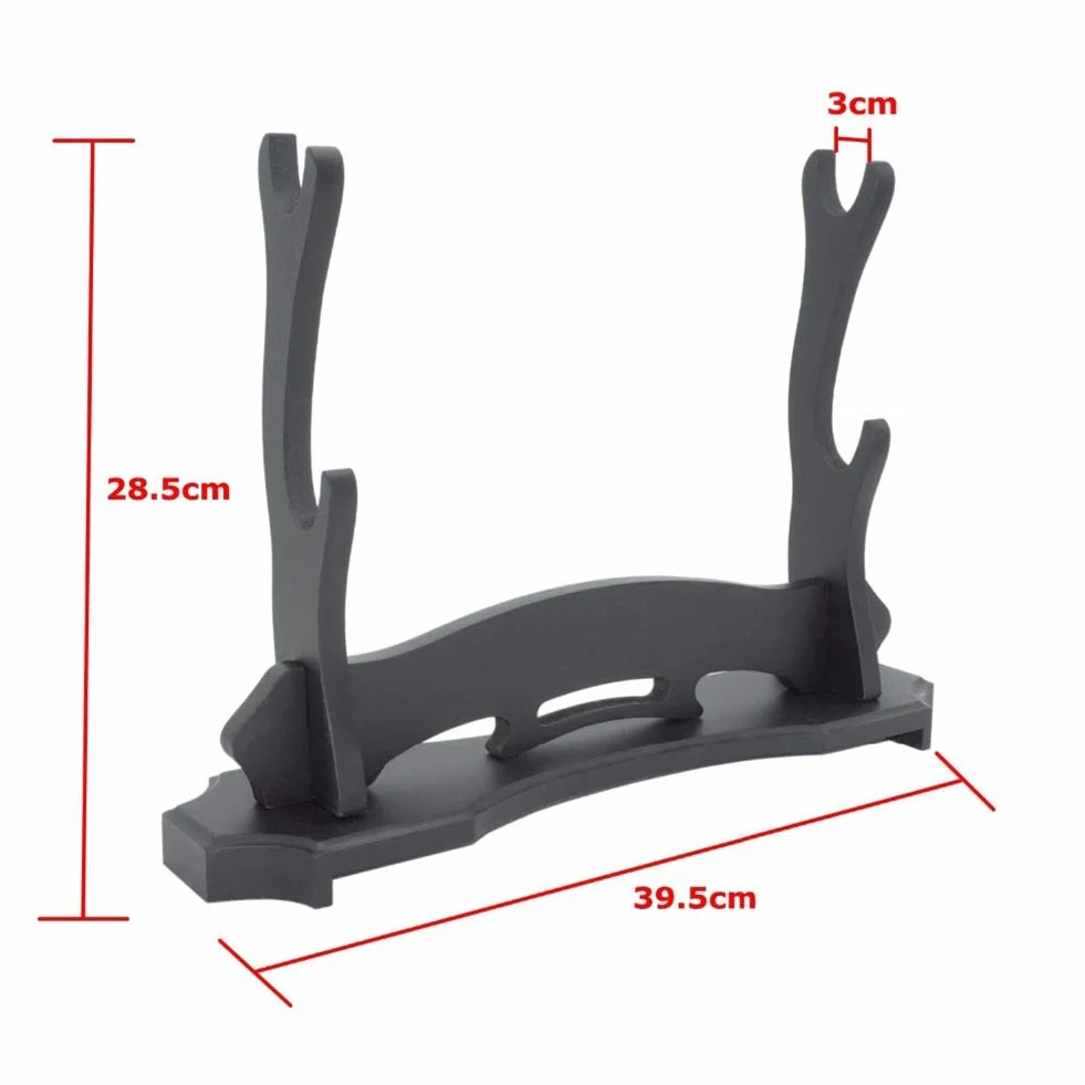 Soporte de suelo Katana Samurai para pantalla de madera de 2 niveles