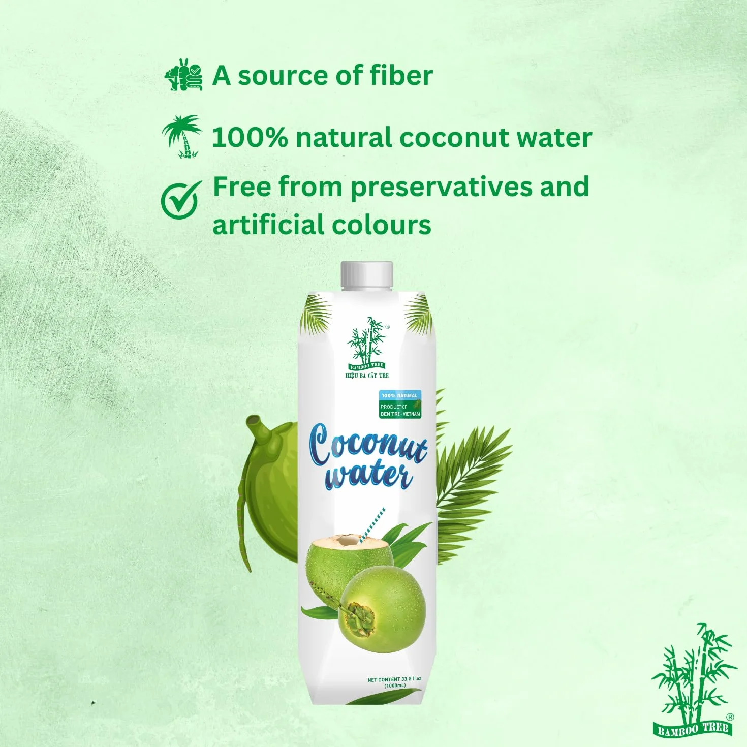BAMBOO TREE Agua de Coco Multipack 12 x 1 LTR