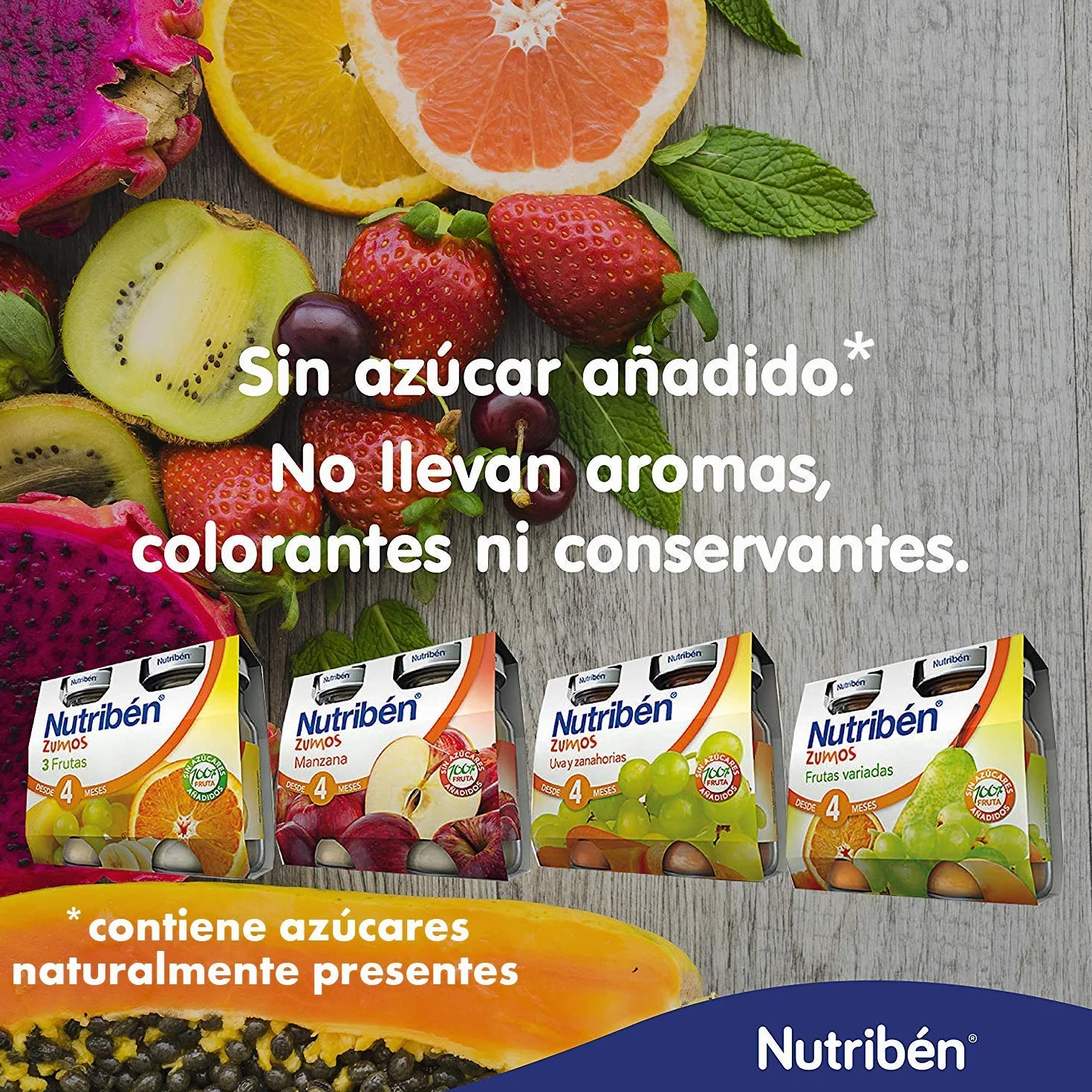 Nutriben Zumo 3 Frutas- 2 paquetes de 130 ml