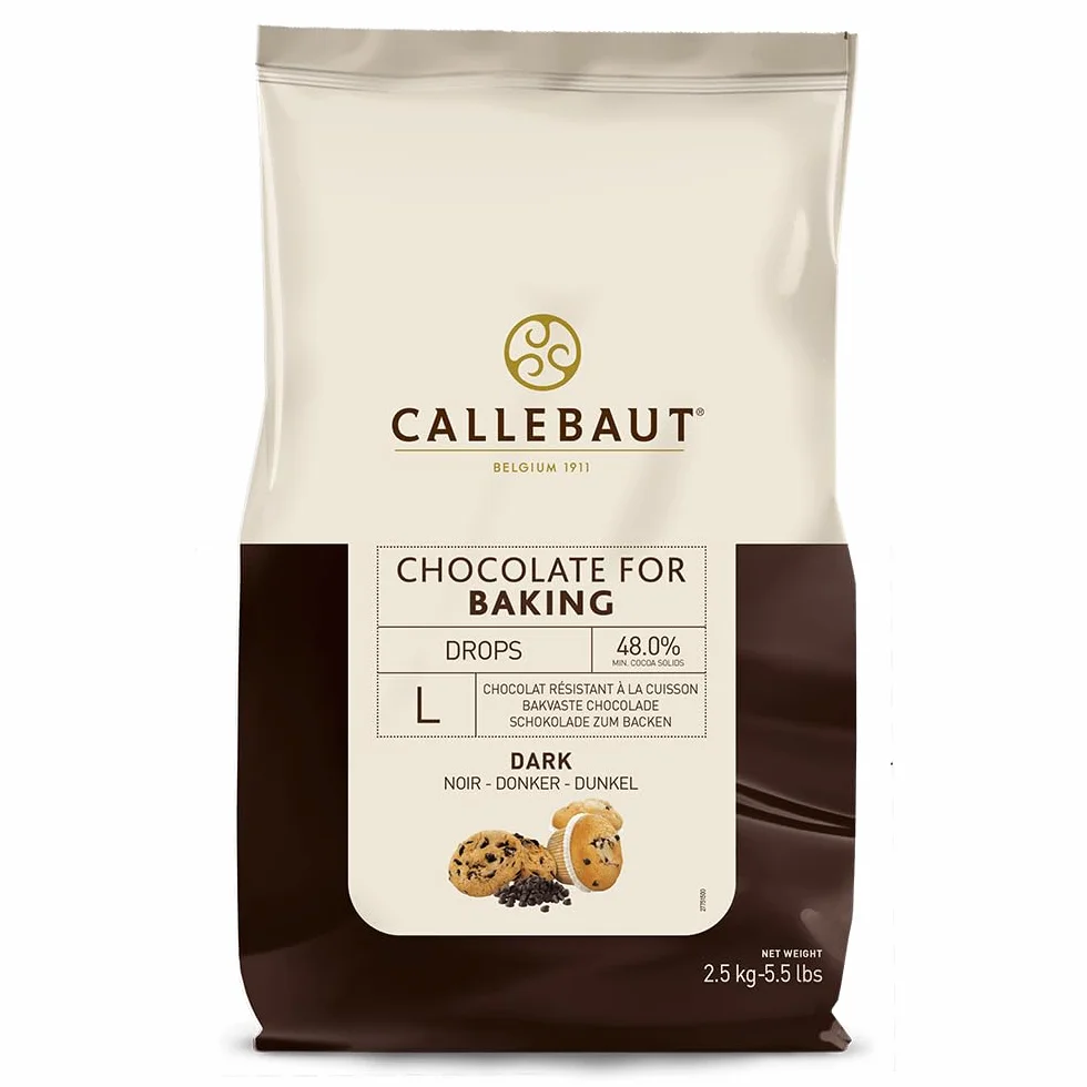 Callebaut - Gotas de Chocolate Negro para Hornear 2,5kg