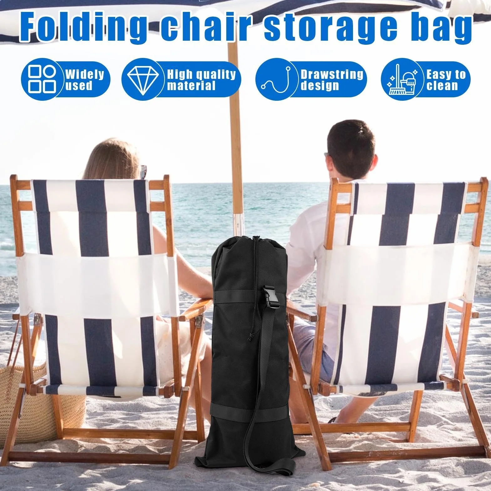 Funda de almacenamiento plegable para silla de pesca - Organizador de transporte reemplazable a prueba de polvo