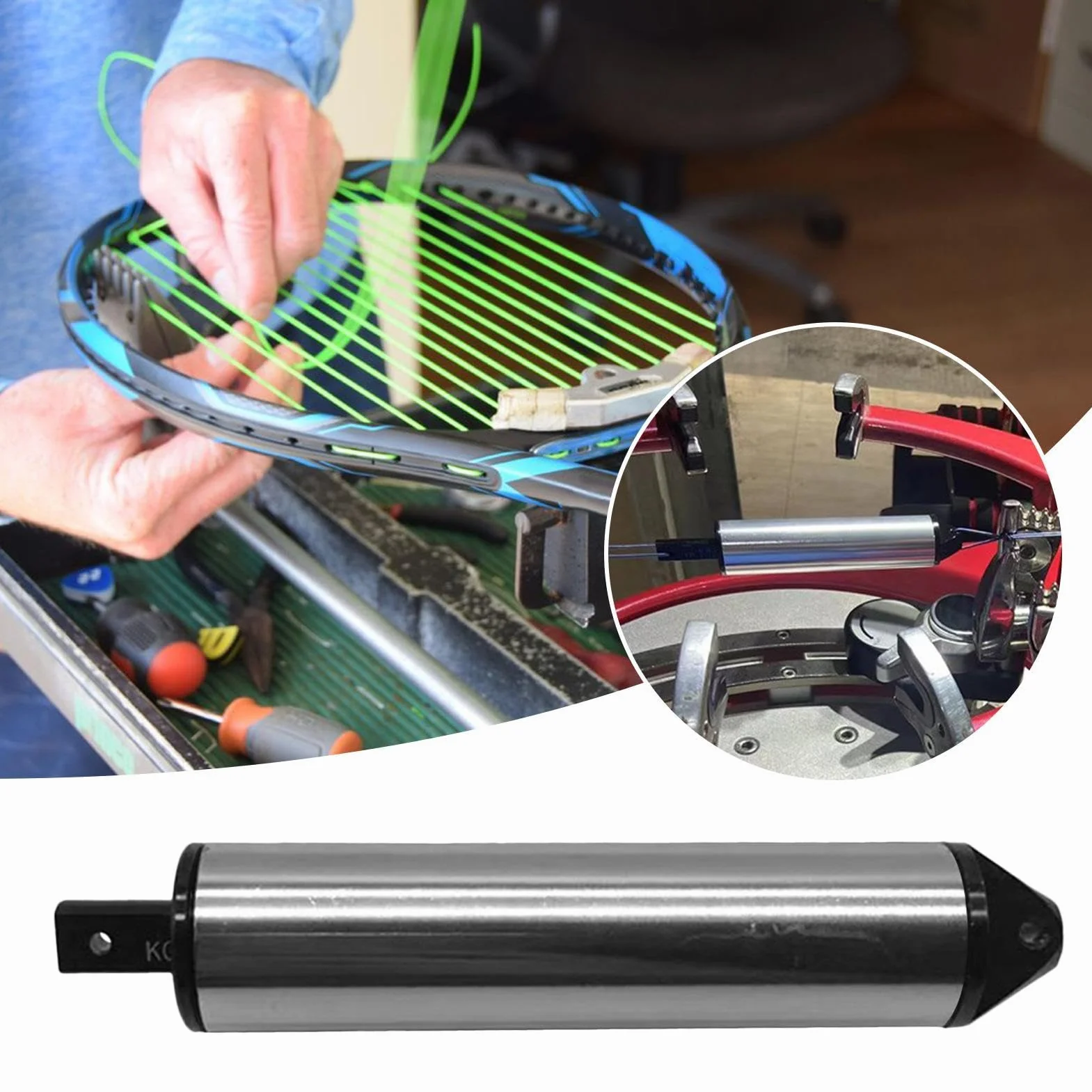 Calibrador de tensión para raquetas de tenis, bádminton y squash