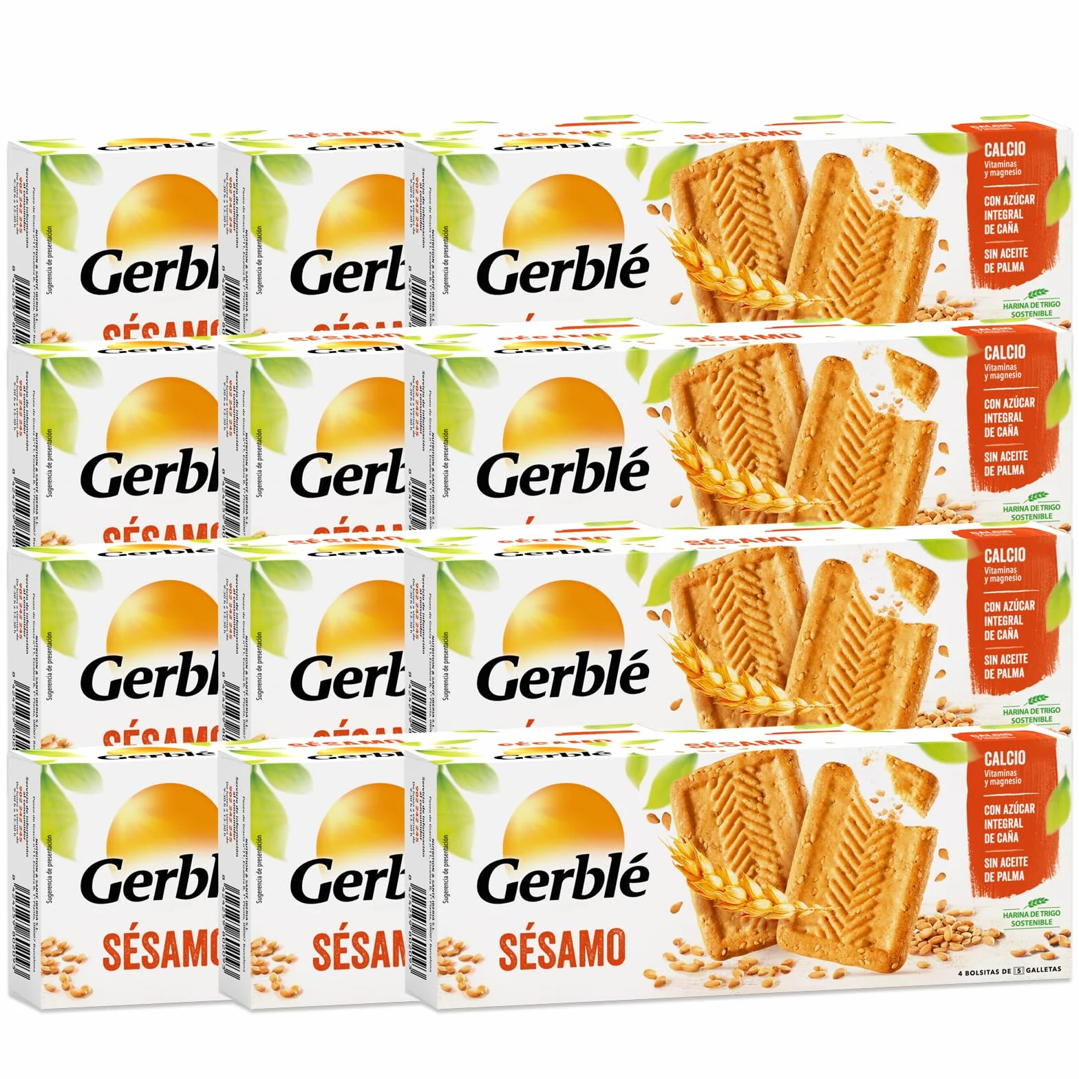 Gerblé - Galletas de Sésamo. con Magnesio y Vitaminas. Fuente de Fibra - 12 Unidades x 230g
