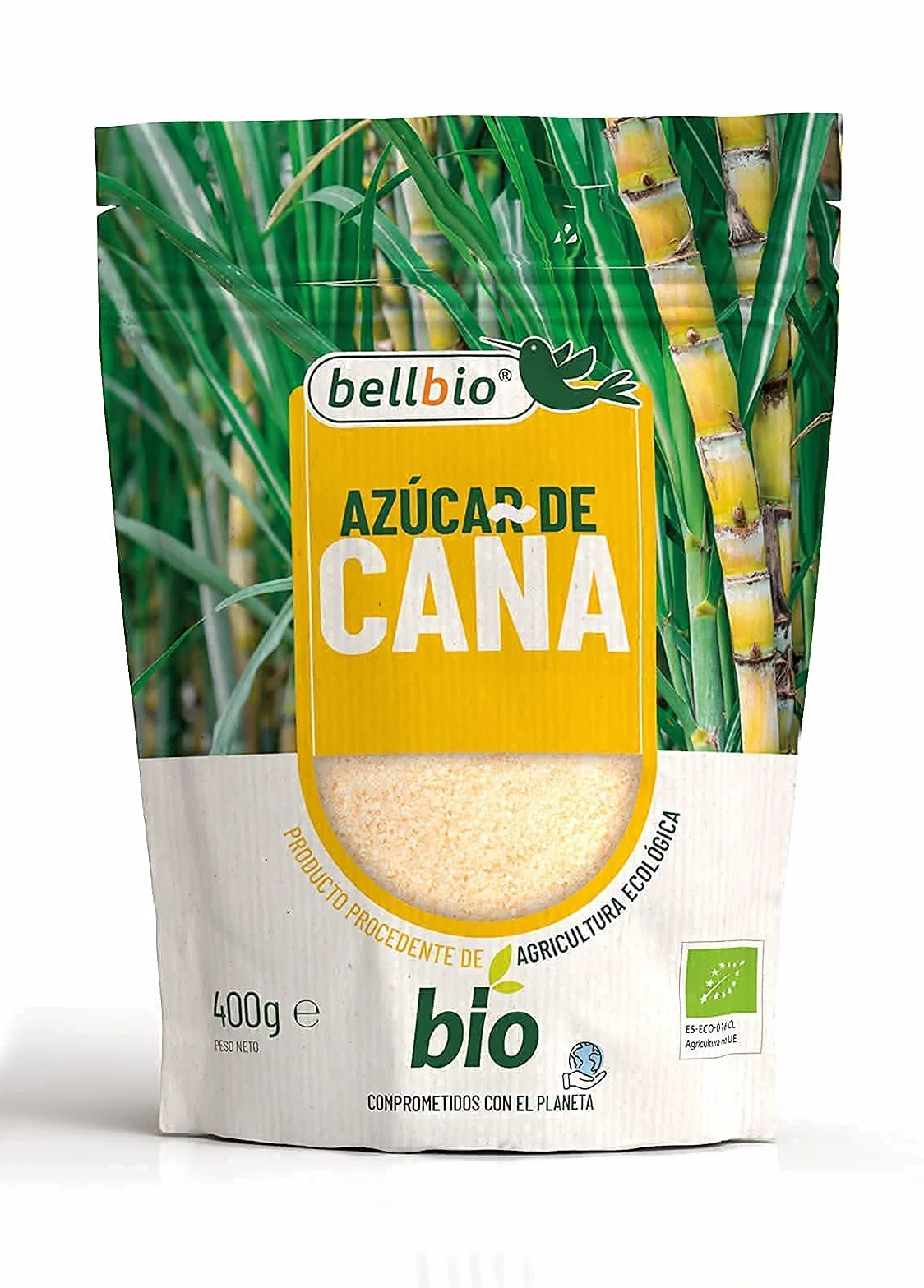 4x400g BELLBIO Azúcar de caña integral ecológico. Edulcorante 100% natural.