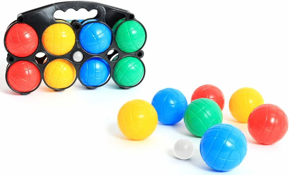 BLUE SKY 8 Bolas de Petanca Juego de Habilidad Aire Libre 7 cm Plástico Multicolor Infantil