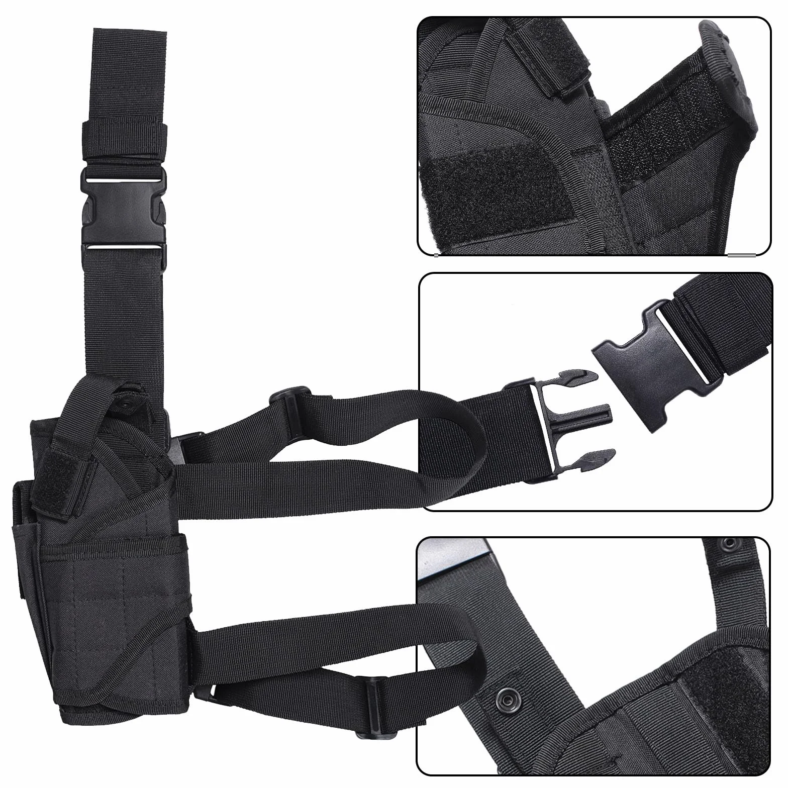 Funda Pistola Pierna Táctico Nylon para Caza Entrenamiento Aire Libre