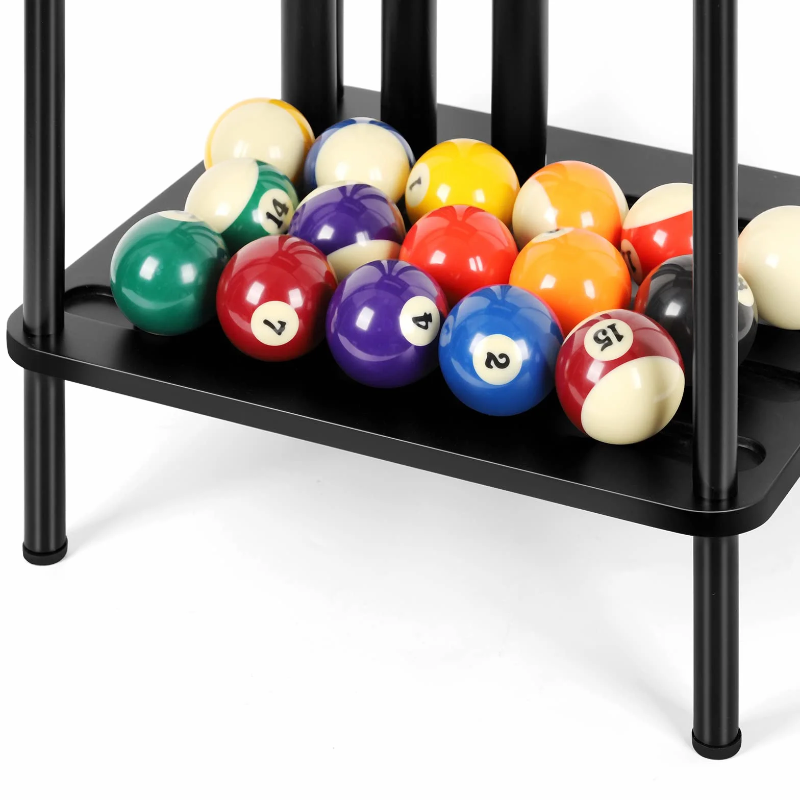 Soporte para palos de billar, capacidad para 6 tacos, negro
