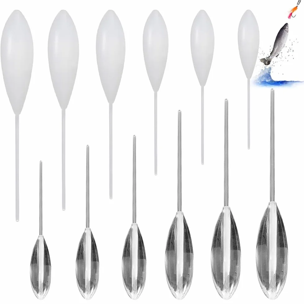 Fishing Sbirolino Kit 12 Piezas 6 Lento Hundimiento 6 Flotantes 8-40g Cebo Trucha Transparente
