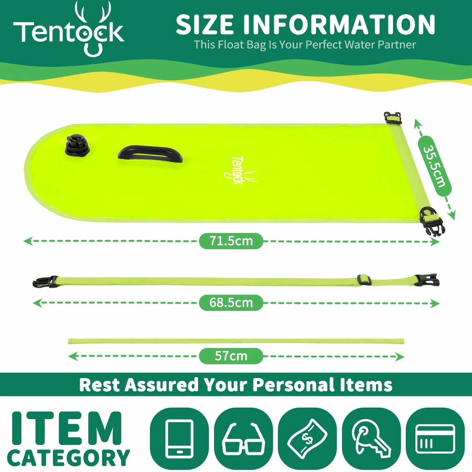 Tentock Swim Buoy Inflatable Dry Bag for Open Water Swimmers Triathletes