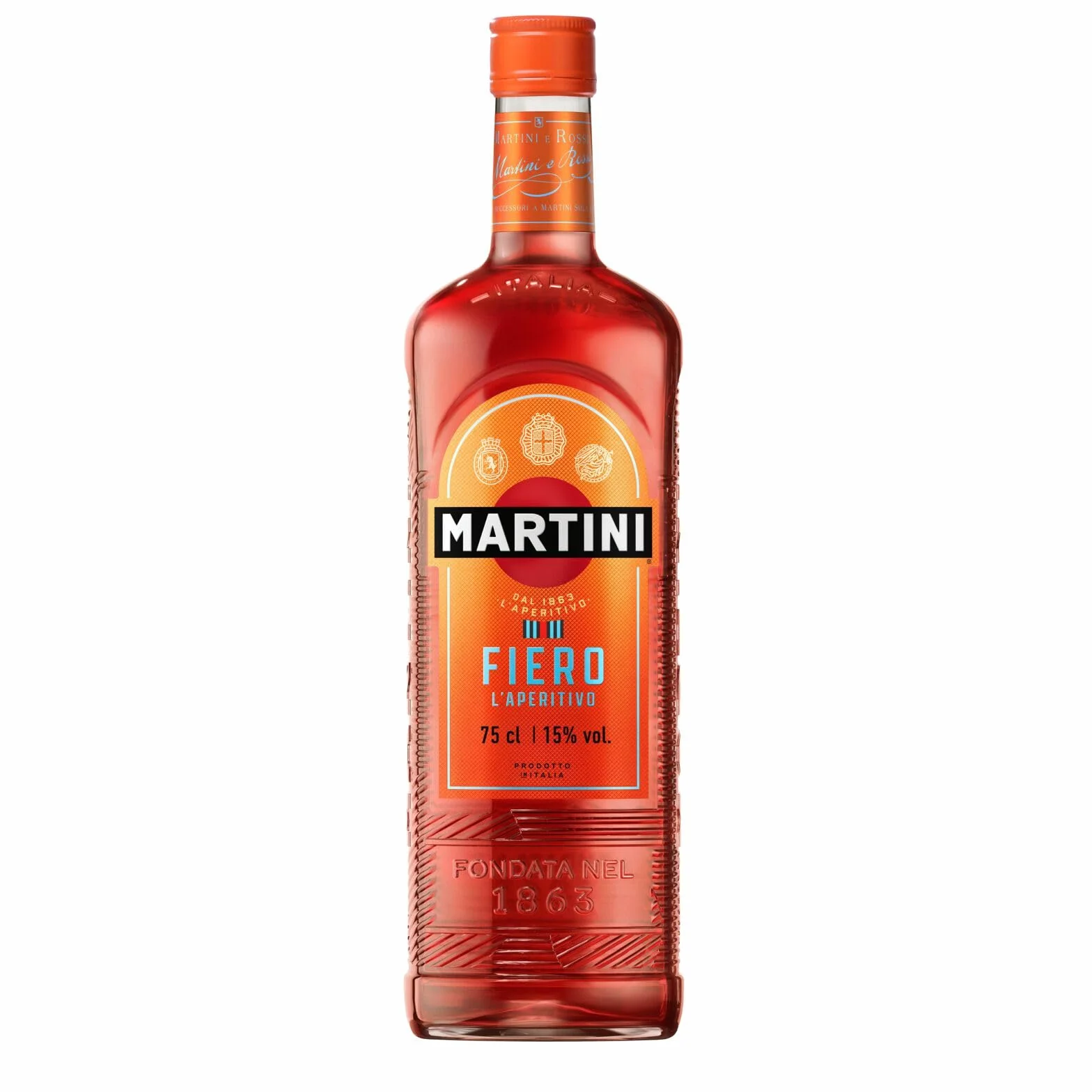 MARTINI Fiero Vermouth Aperitivo, 15% ABV, 75cl / 750ml, Aperitivo Dulce con Infusión de Cáscaras de Naranja Cortadas a Mano