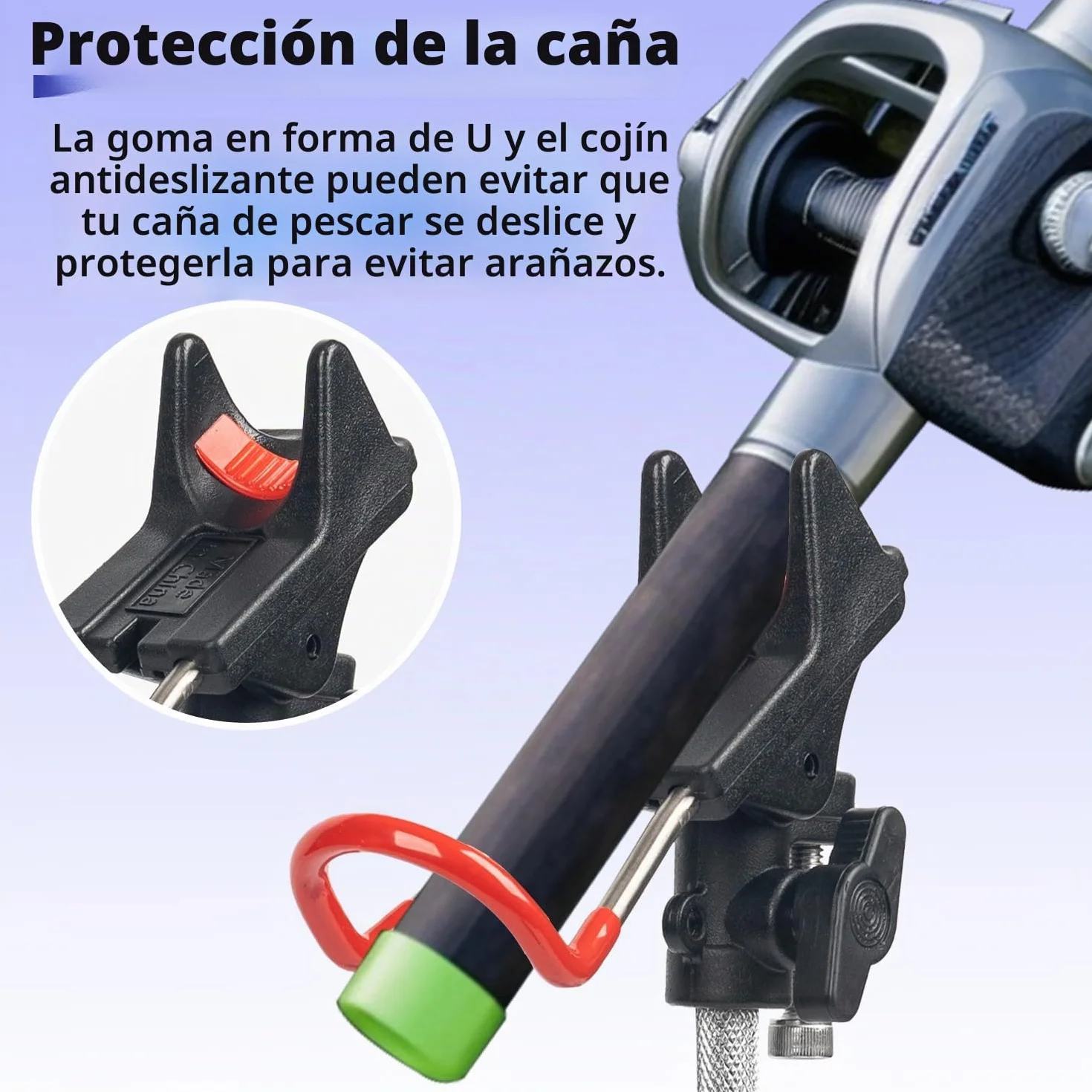 Soportes para caña de pescar de acero inoxidable ajustable 360°