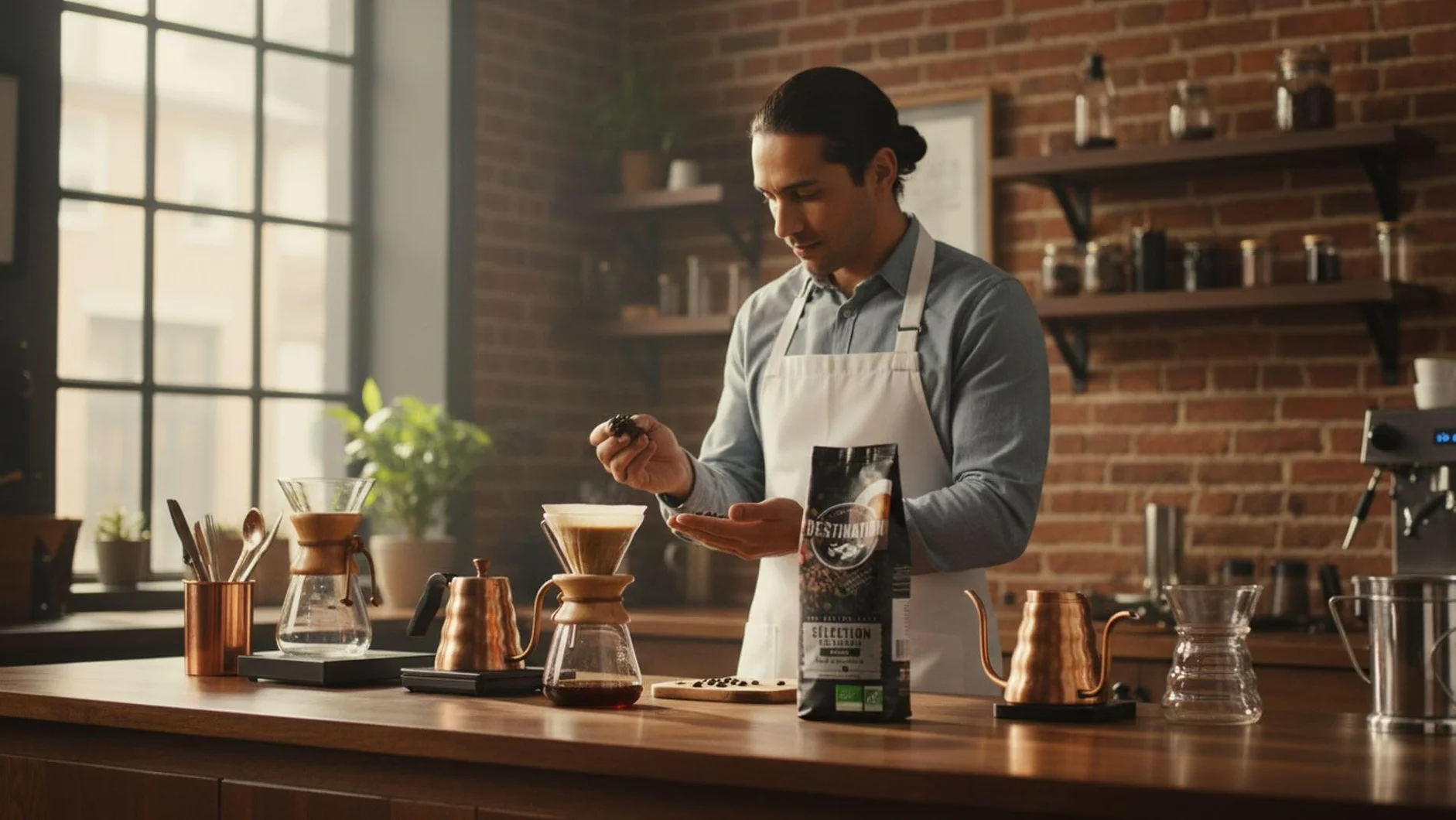 Destination Café Ecológico en Grano 1 kg Café de Especialidad 100% Pur Arábica Orgánico Tostado Artesanalmente Intensidad Alta