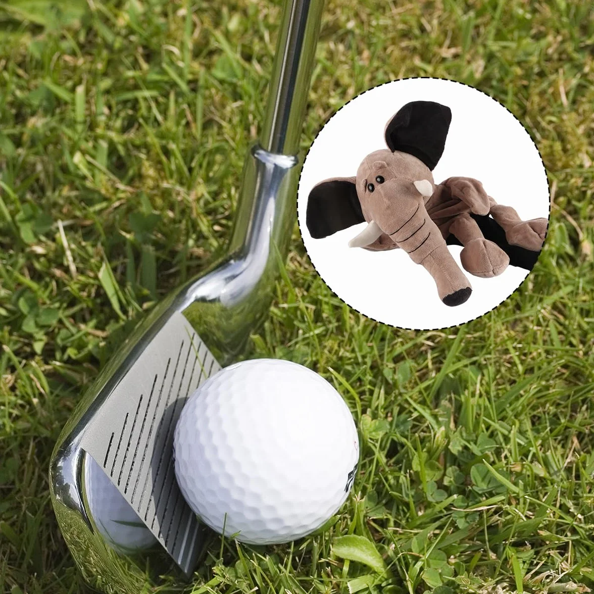 Sarini Funda para Palo de Golf con Forma de Elefante, Diseño Divertido de Animales, Apta para Palos de Madera