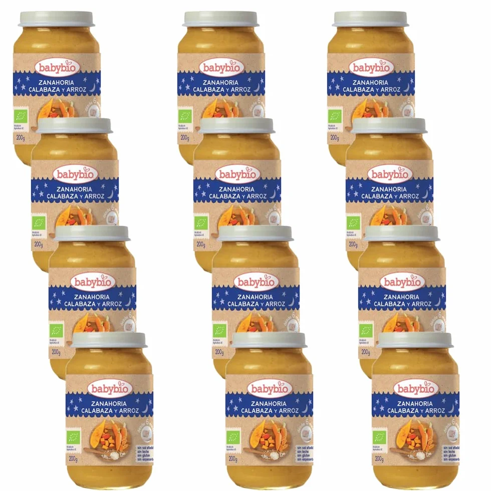 Babybio Buenas Noches Bio - Zanahoria Calabaza Arroz 200G - Desde 6 Meses