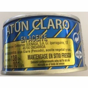 Atún claro tronco Viuda de Domingo Güenaga 101g esc. PACK 3 UNIDADES.