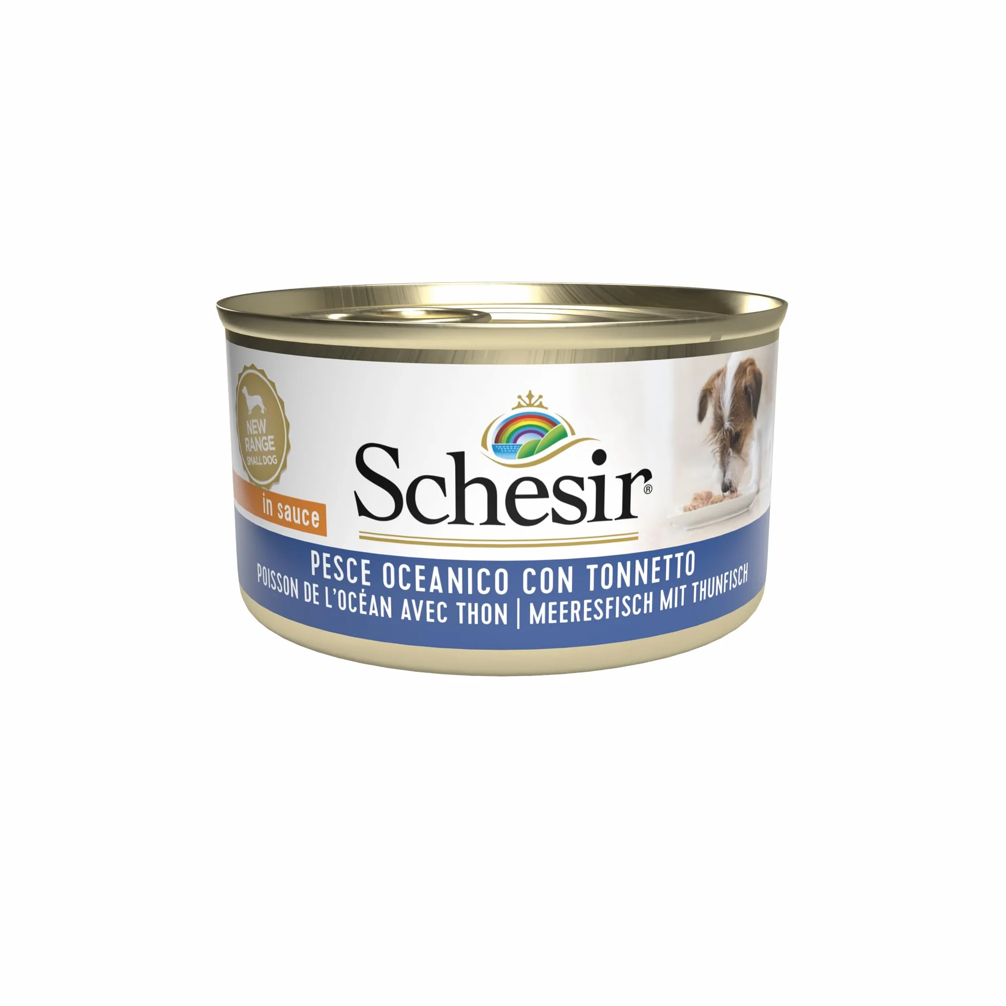 Schesir, Alimento Húmedo para Perros Adultos con Pescado Oceánico Y Tonito, En Suave Gelatina (24 Latas De 85 G)