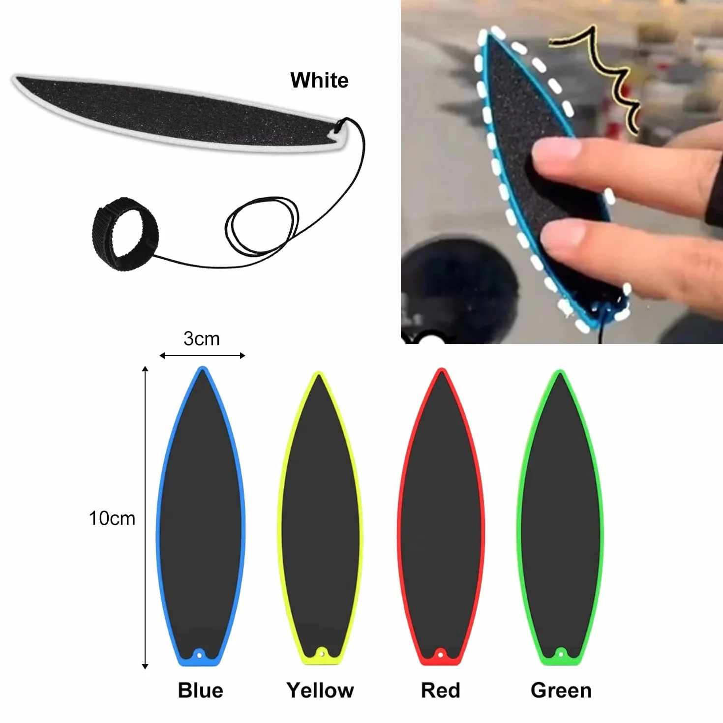 Paquete de 5 Tablas de Surf para Dedos, Mini Tablas de Surf para Niños, Adolescentes y Adultos (Azul, Verde, Amarillo, Rojo, Blanco)